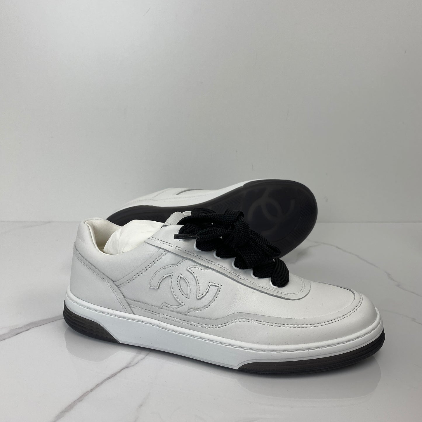 Heel detail of the Chanel sneakers