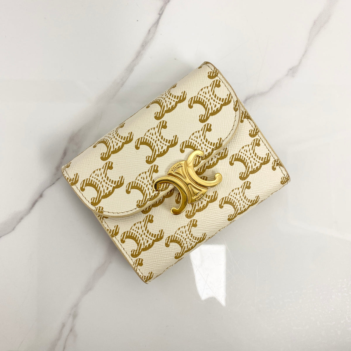 Celine Small Flap Wallet Triomphe In Triomphe Canvas - photo 1