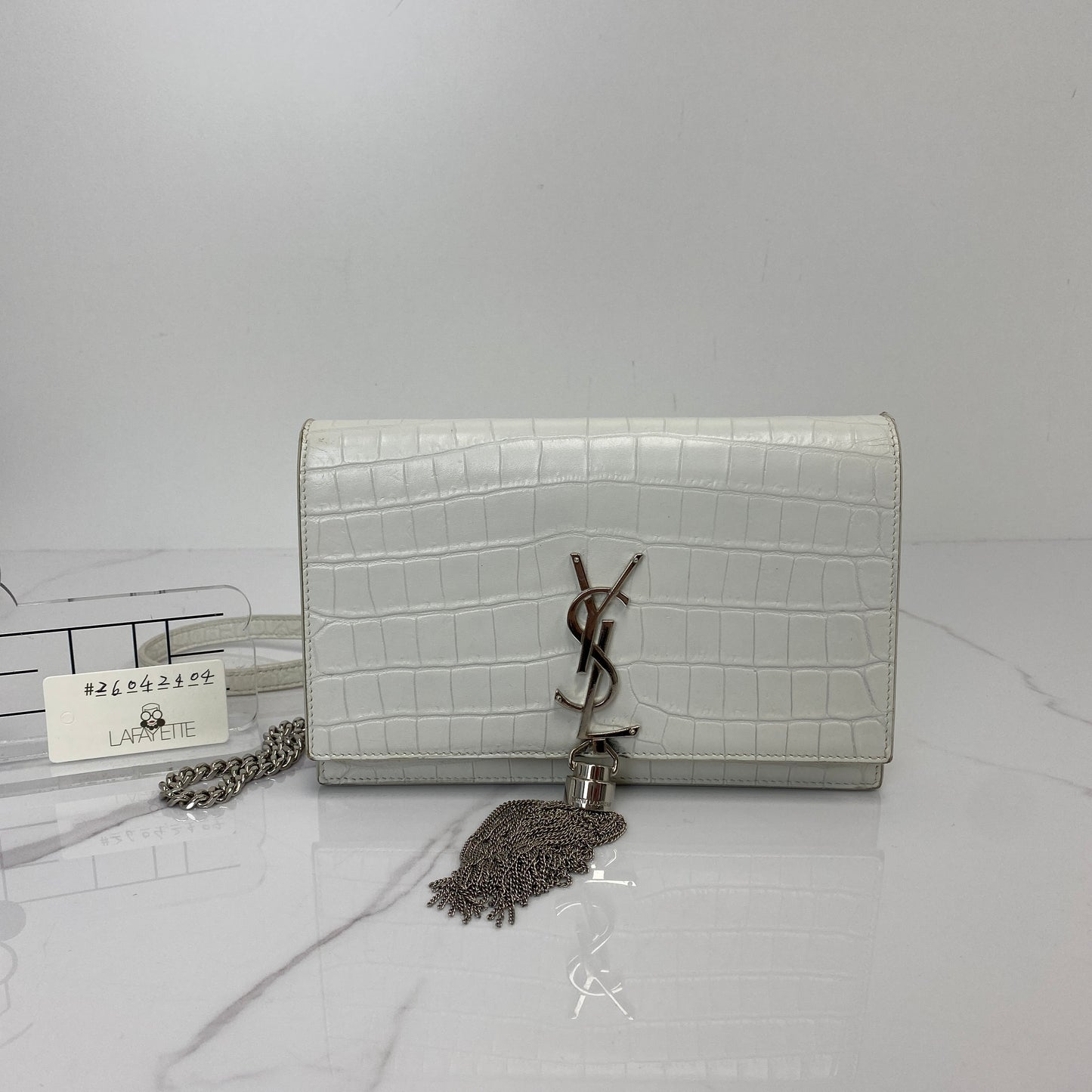 Saint Laurent Kate Wallet on Chain in Crocodile Embossed Leather - photo 5