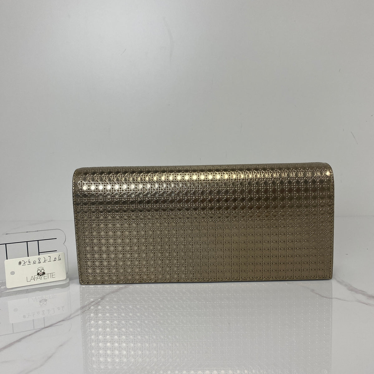 Christian Dior Micro Cannage Clutch, metallic gold patent leather, Micro Cannage — detail view 1