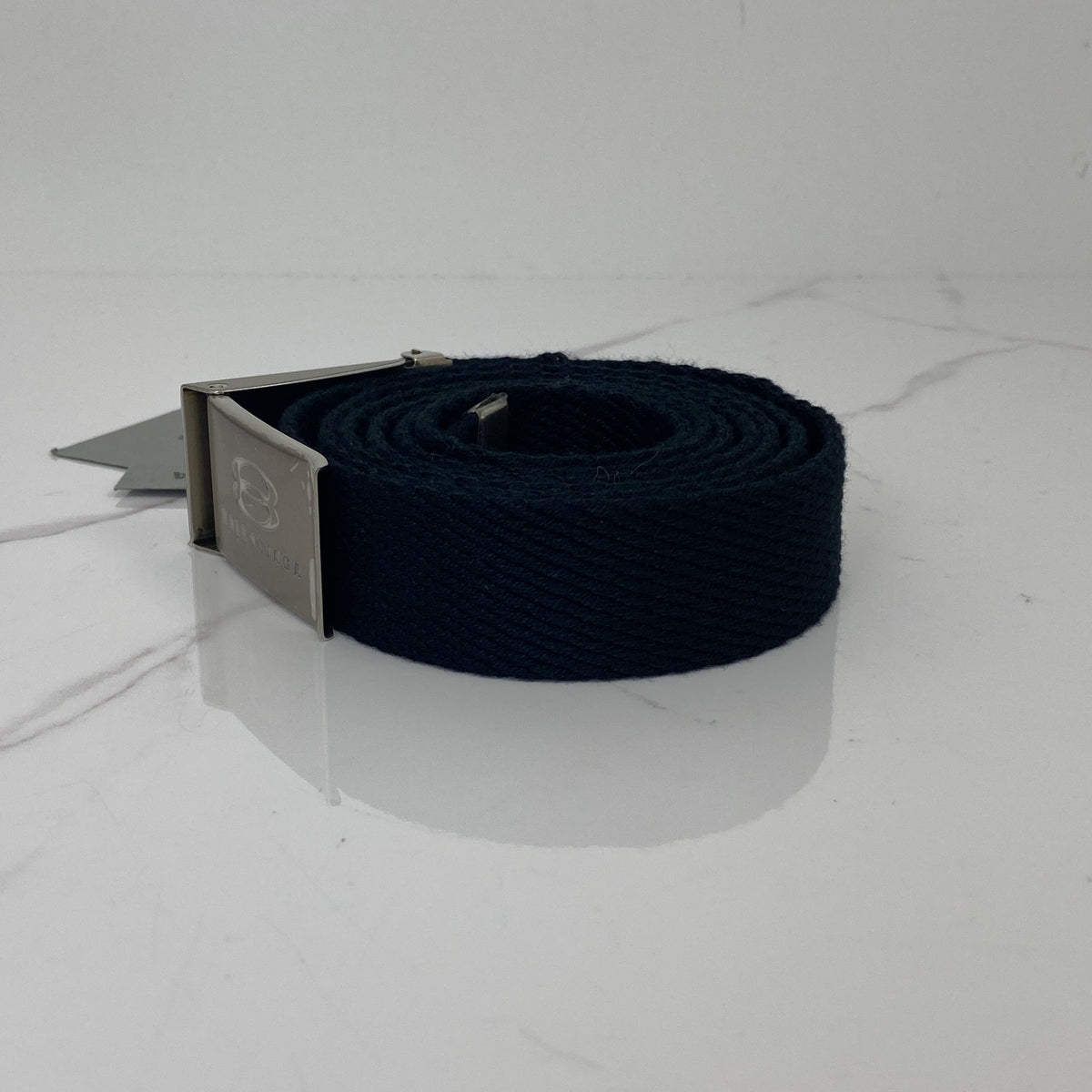 Balenciaga Unity Skater Belt Black, Black Webbing, Silver Tone — detail view 2