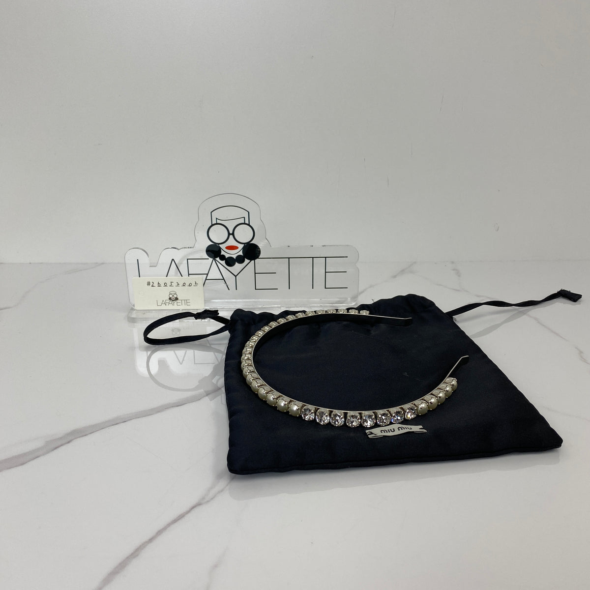 MIU MIU Headband With Crystals And Pearls - photo 2