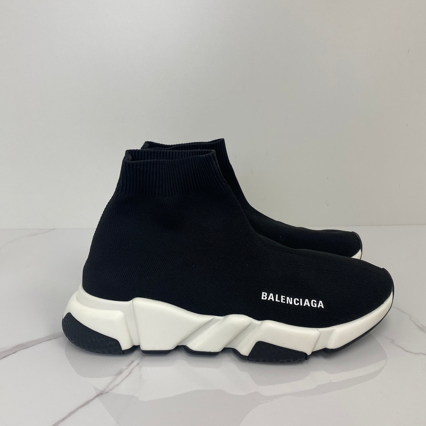 Balenciaga Knit Sneakers, black knit — detail view 2