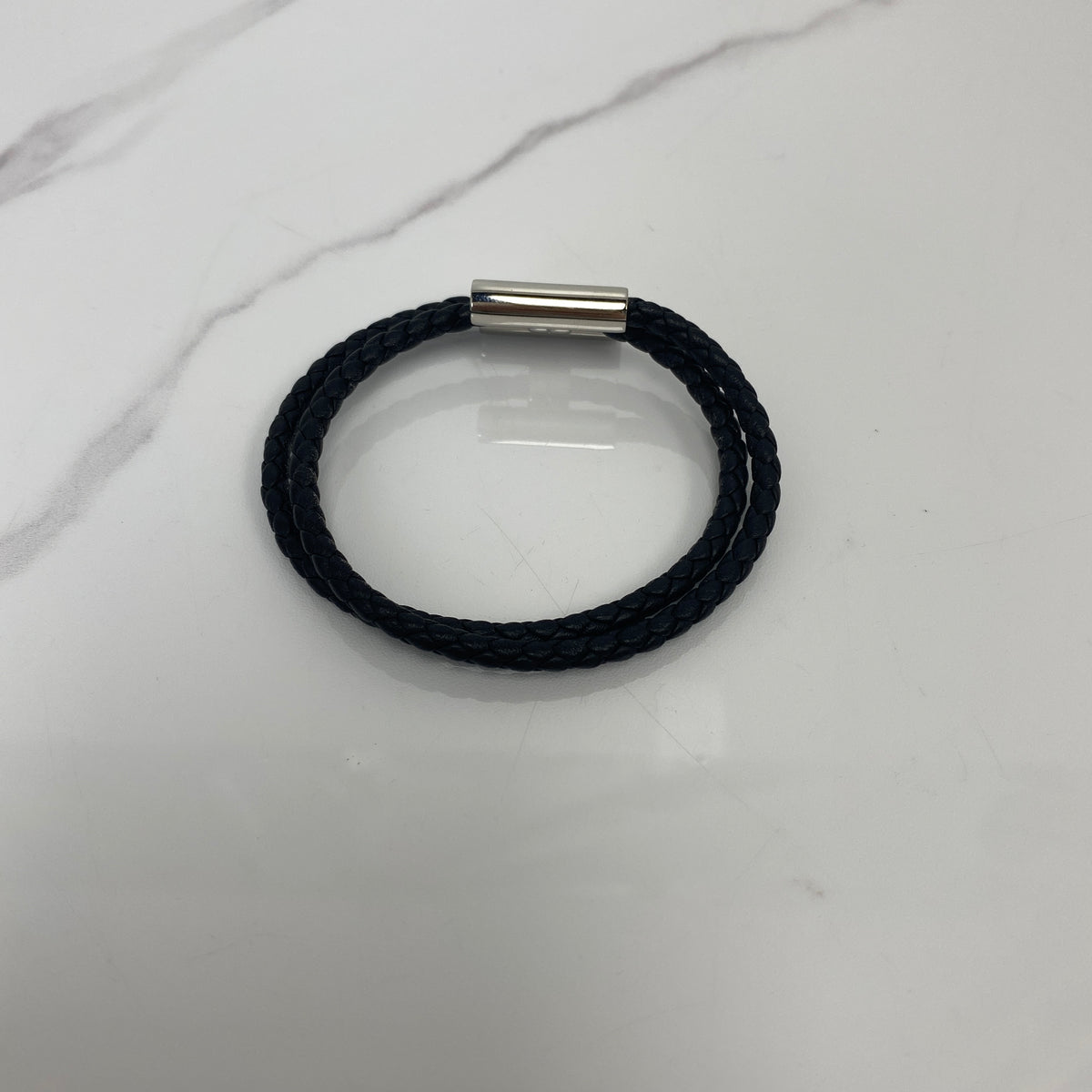 Hermès Tournis Tressé Bracelet Noir with box