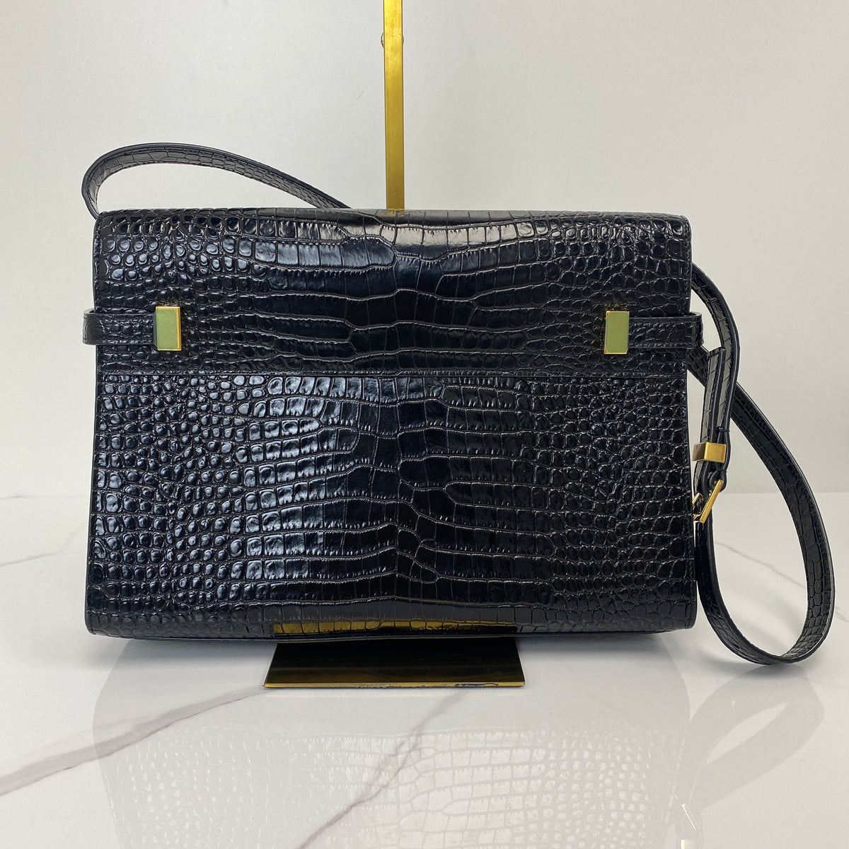 Saint Laurent Crocodile Embossed Medium Manhattan Bag - photo 3