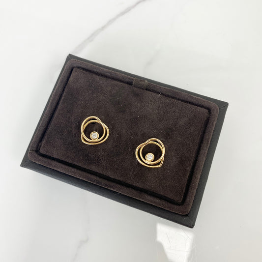 Hermès Vertige Cœur Earrings, Very Small Model, in rose gold with diamonds