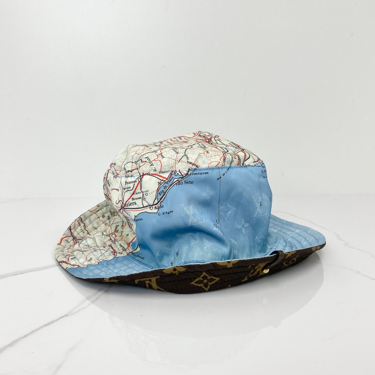 Louis Vuitton Map Print Hat in polyamide, size M