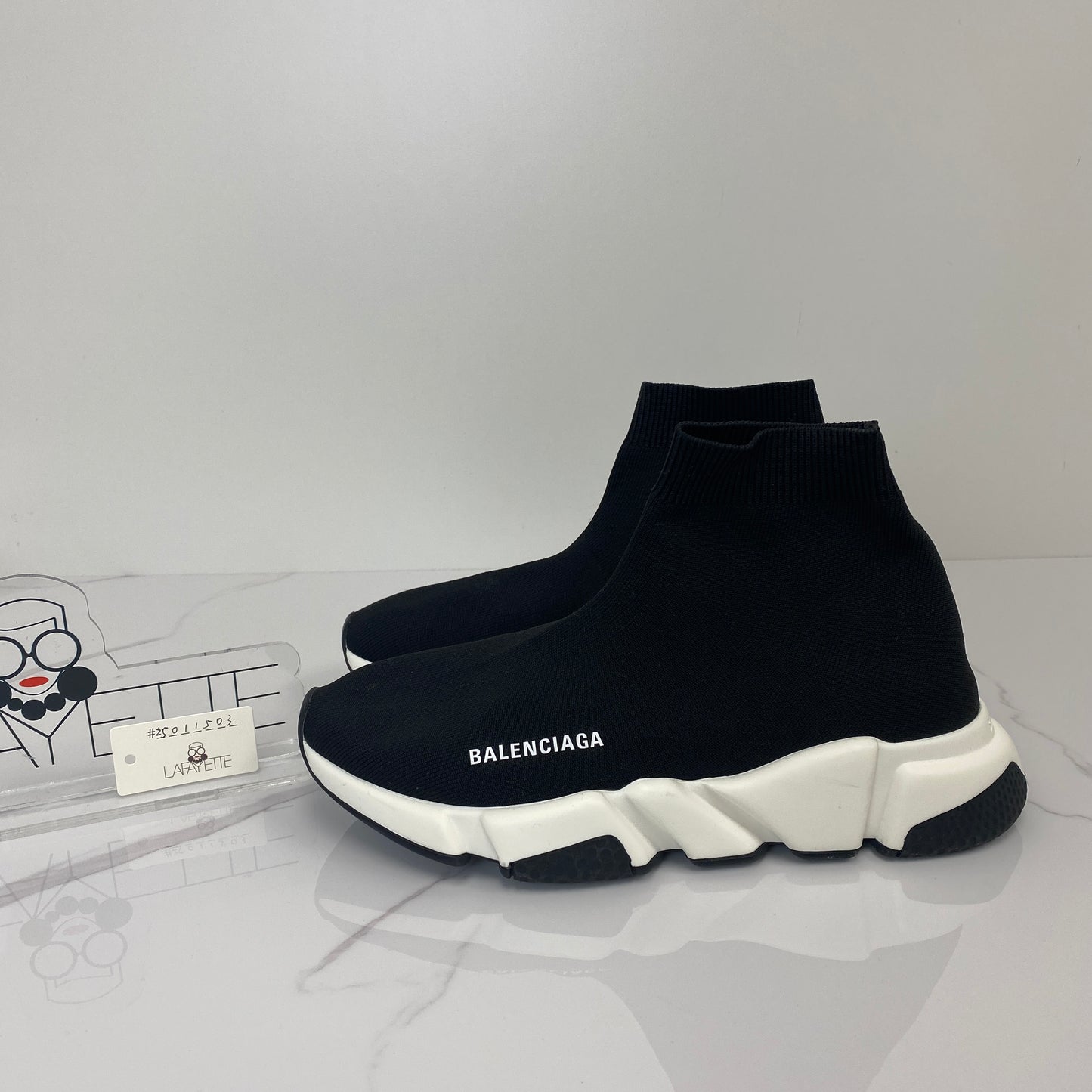 Balenciaga Knit Sneakers, black knit — detail view 1