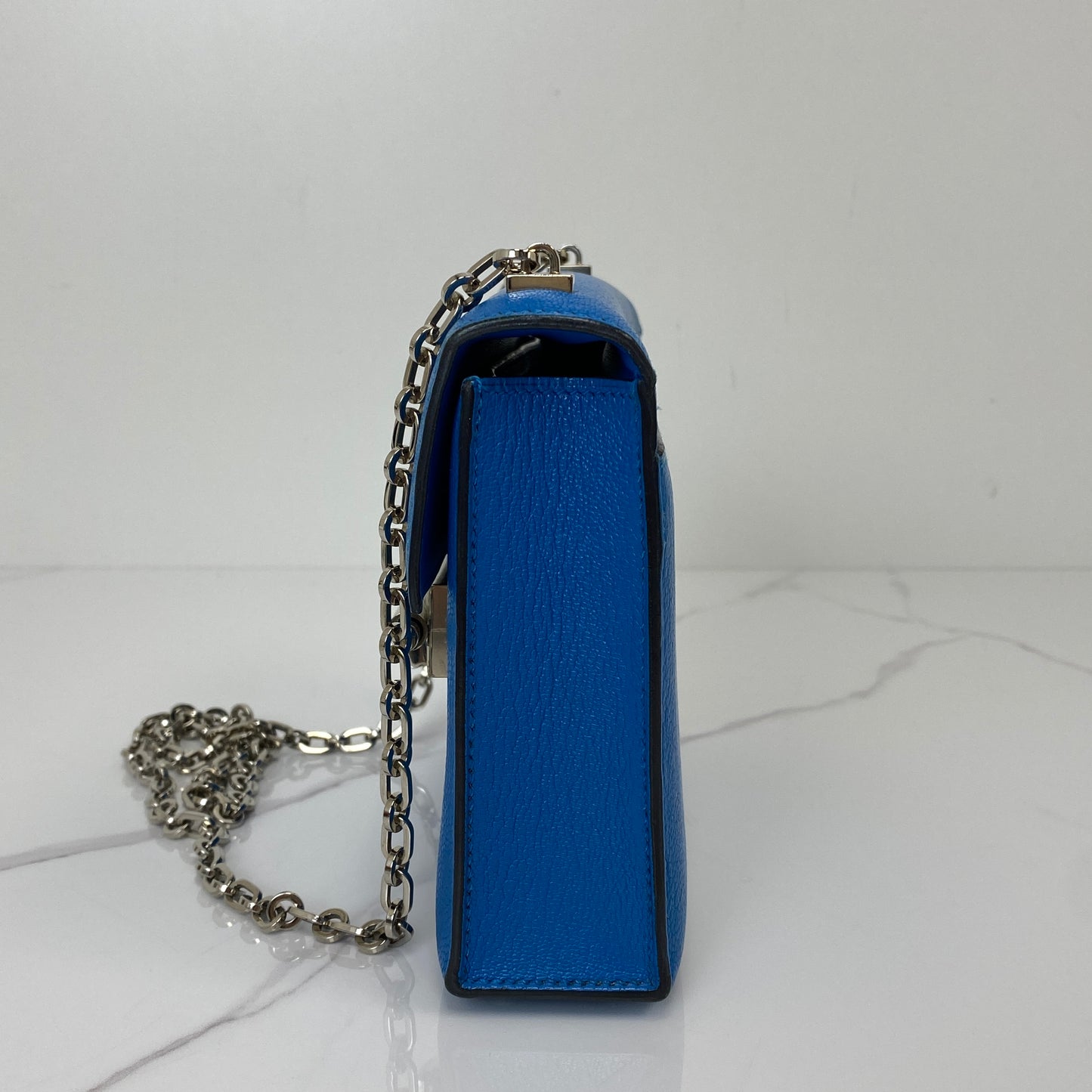Hermès Verrou Mini Bleu Zanzibar — side profile