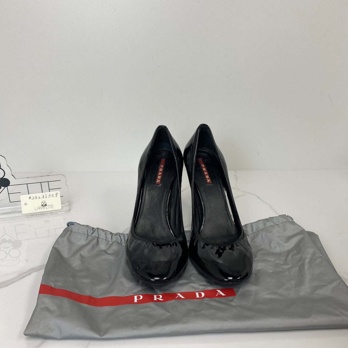 Prada Black Patent Leather Pumps, black patent leather — detail view 1