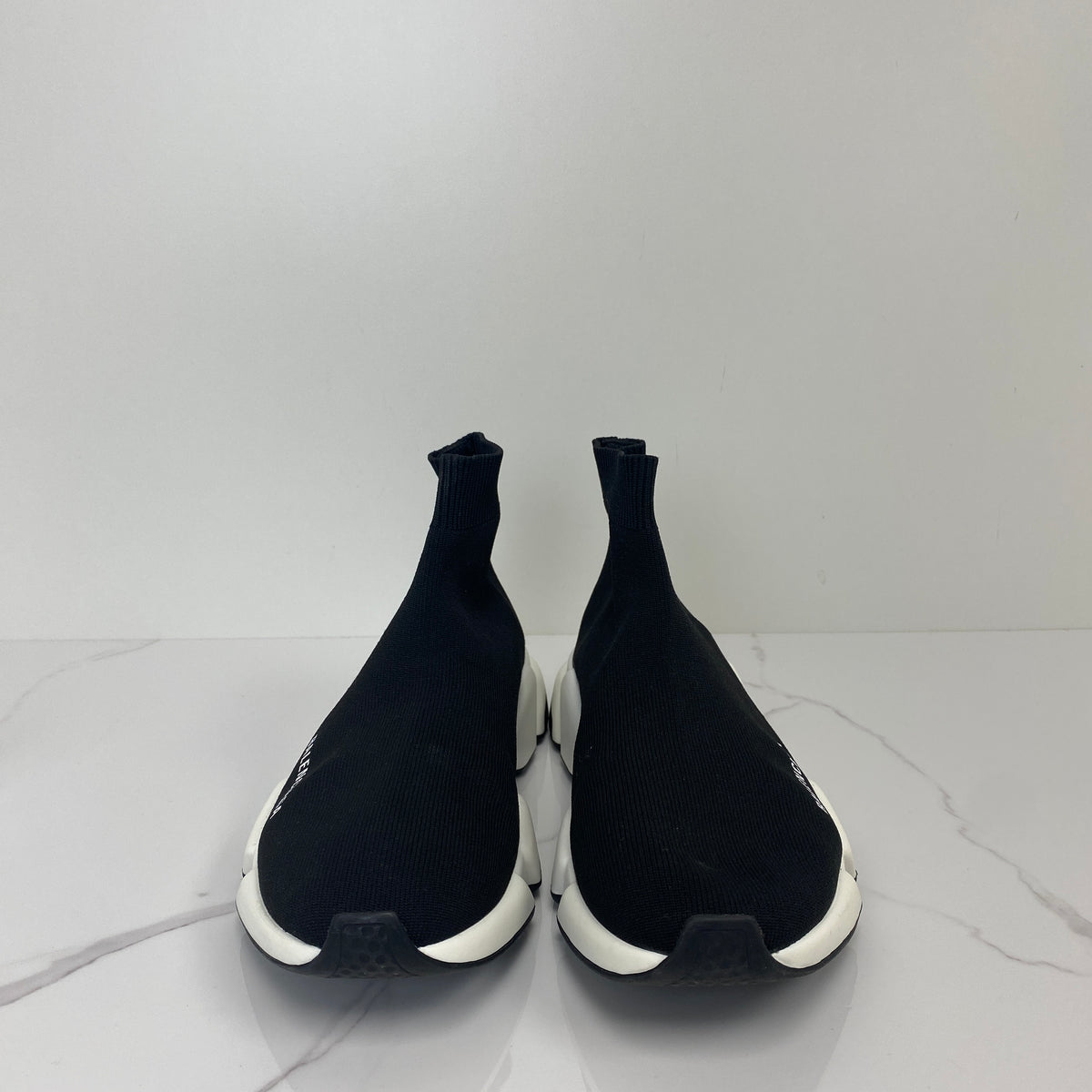 Balenciaga Knit Sneakers, black knit — detail view 3