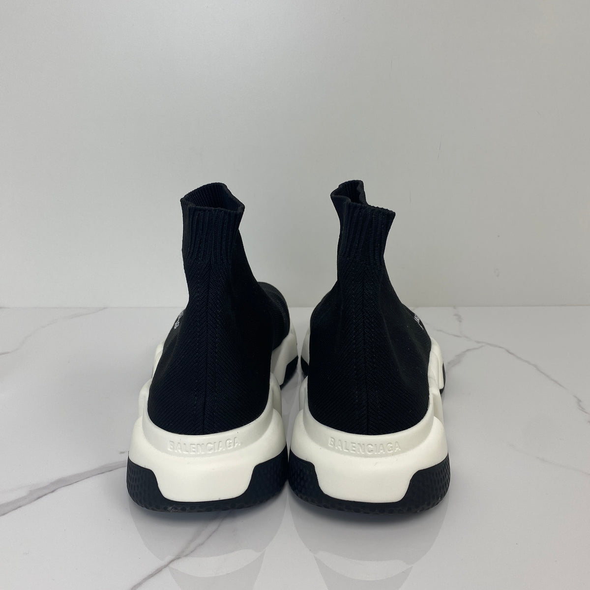 Balenciaga Knit Sneakers, black knit — detail view 4