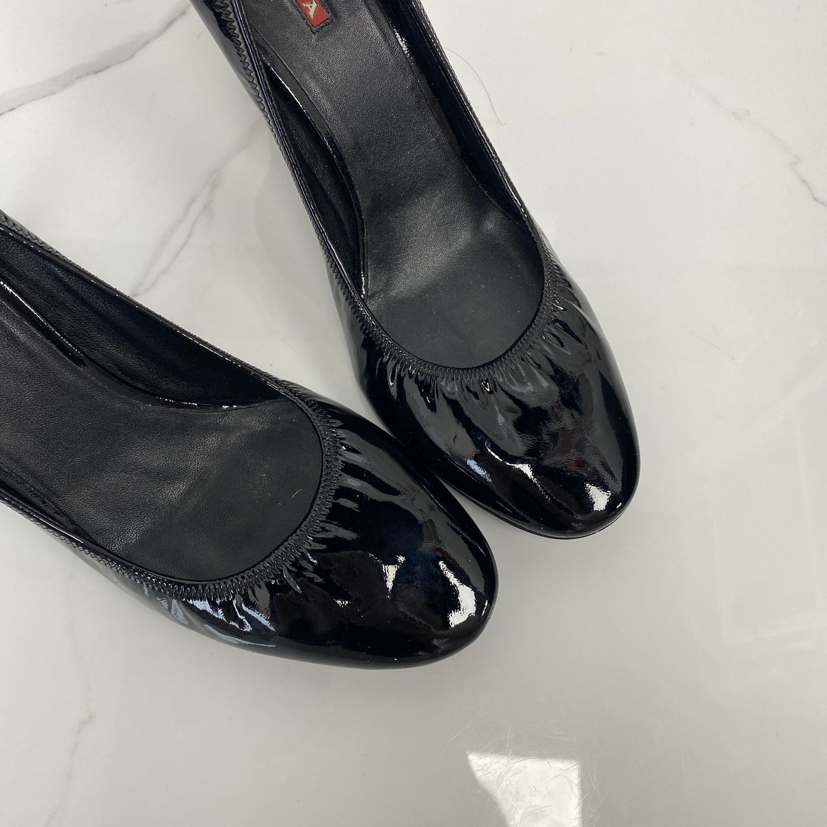 Prada Black Patent Leather Pumps, black patent leather — detail view 5