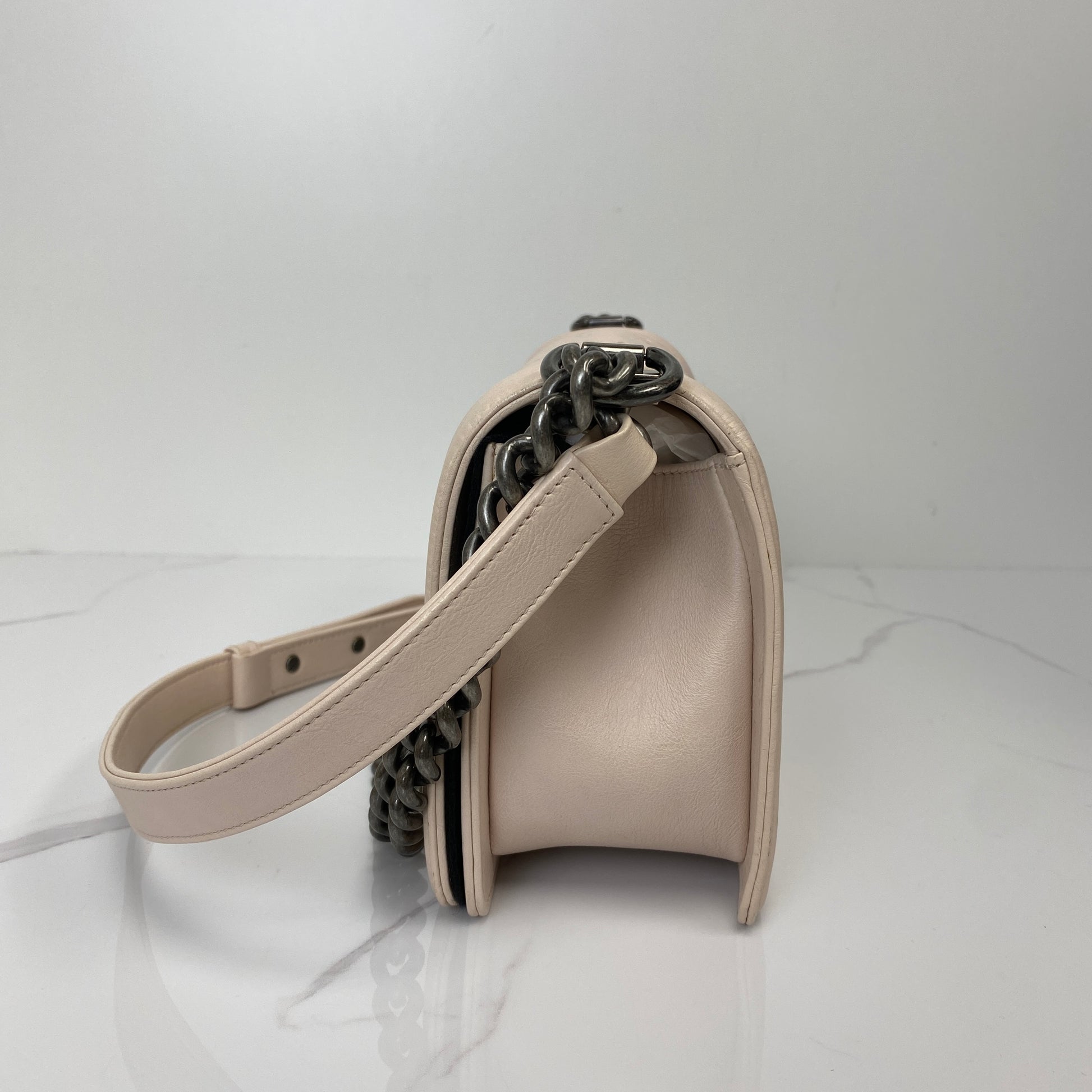 Base of the Chanel Medium Boy Bag