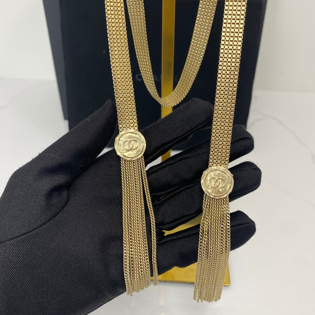 Chanel Metal CC Coin Fringe Chain Necklace - photo 4