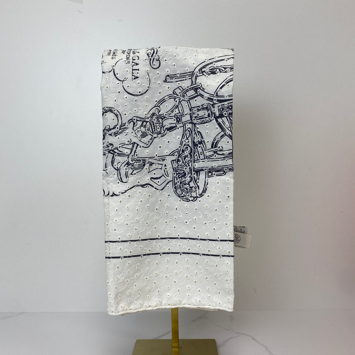 Hermès Brides de Gala Scarf 70 Blanc/Noir — hand-rolled edge