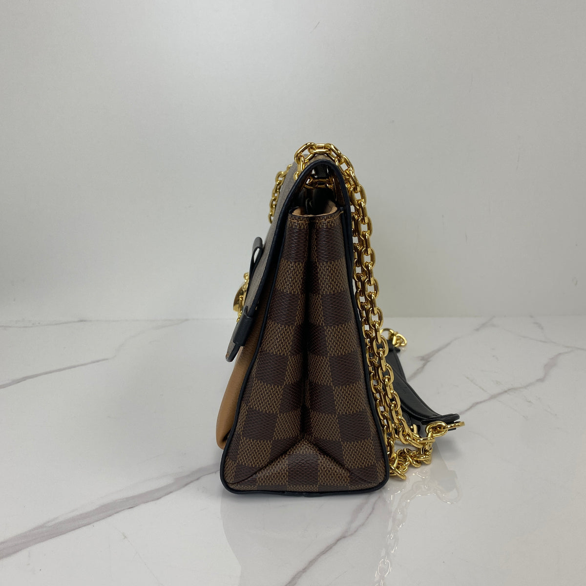 Louis Vuitton Vavin PM Damier Ebene, Brown Damier Ebene Coated Canvas, Gold Tone — detail view 2