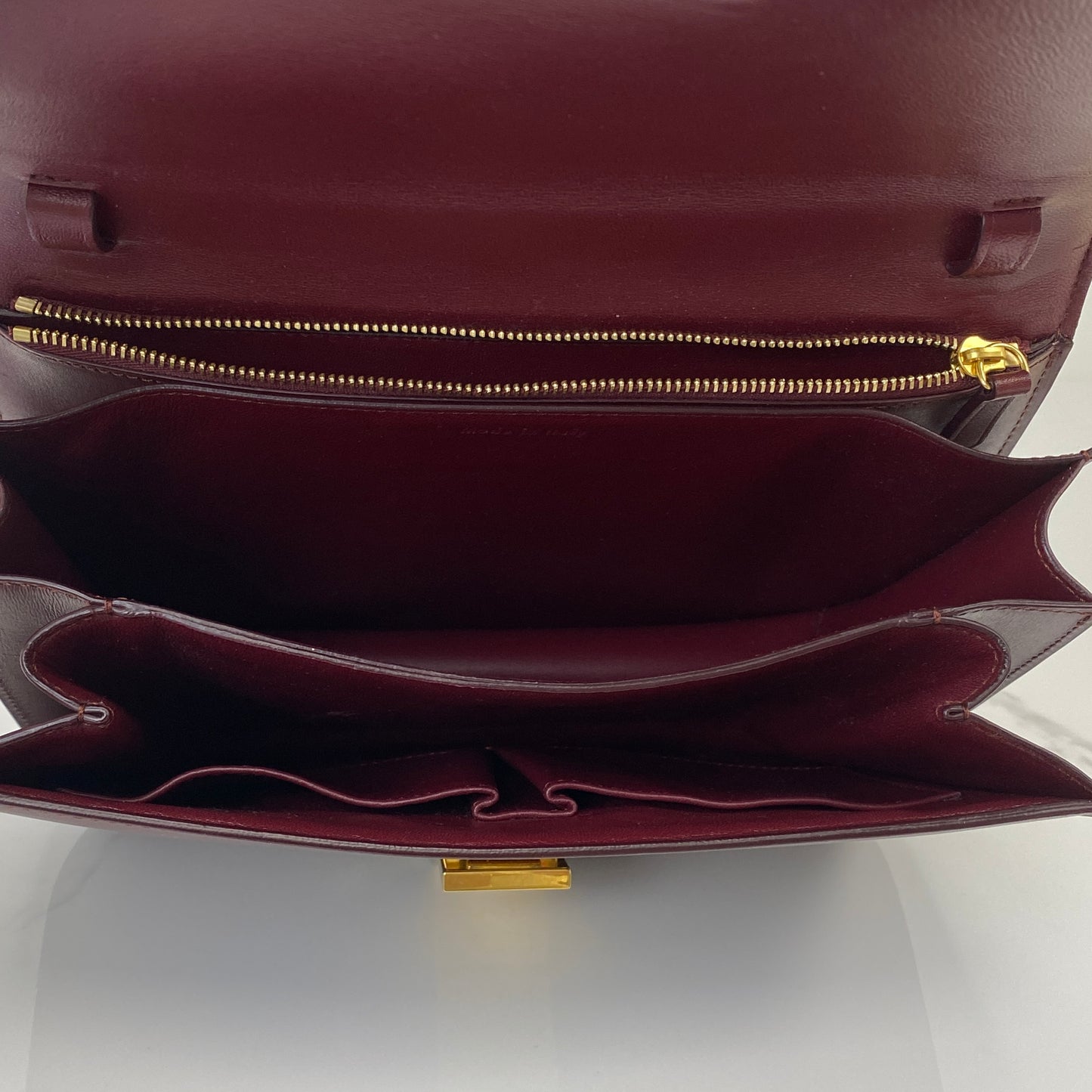 Celine Classic Box shown with its strap and dustbag