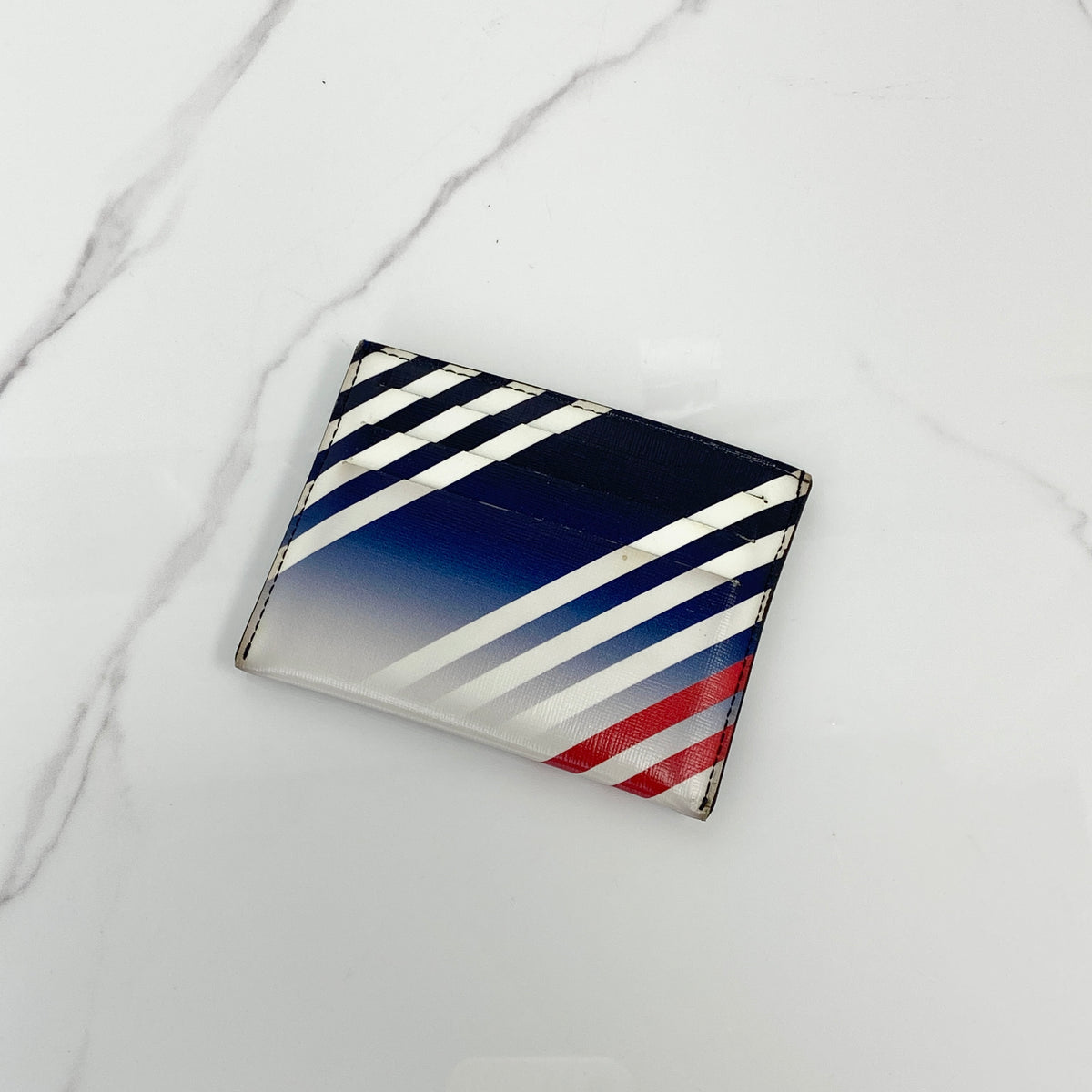 Givenchy Cardholder, blue, white and red calfskin — front view