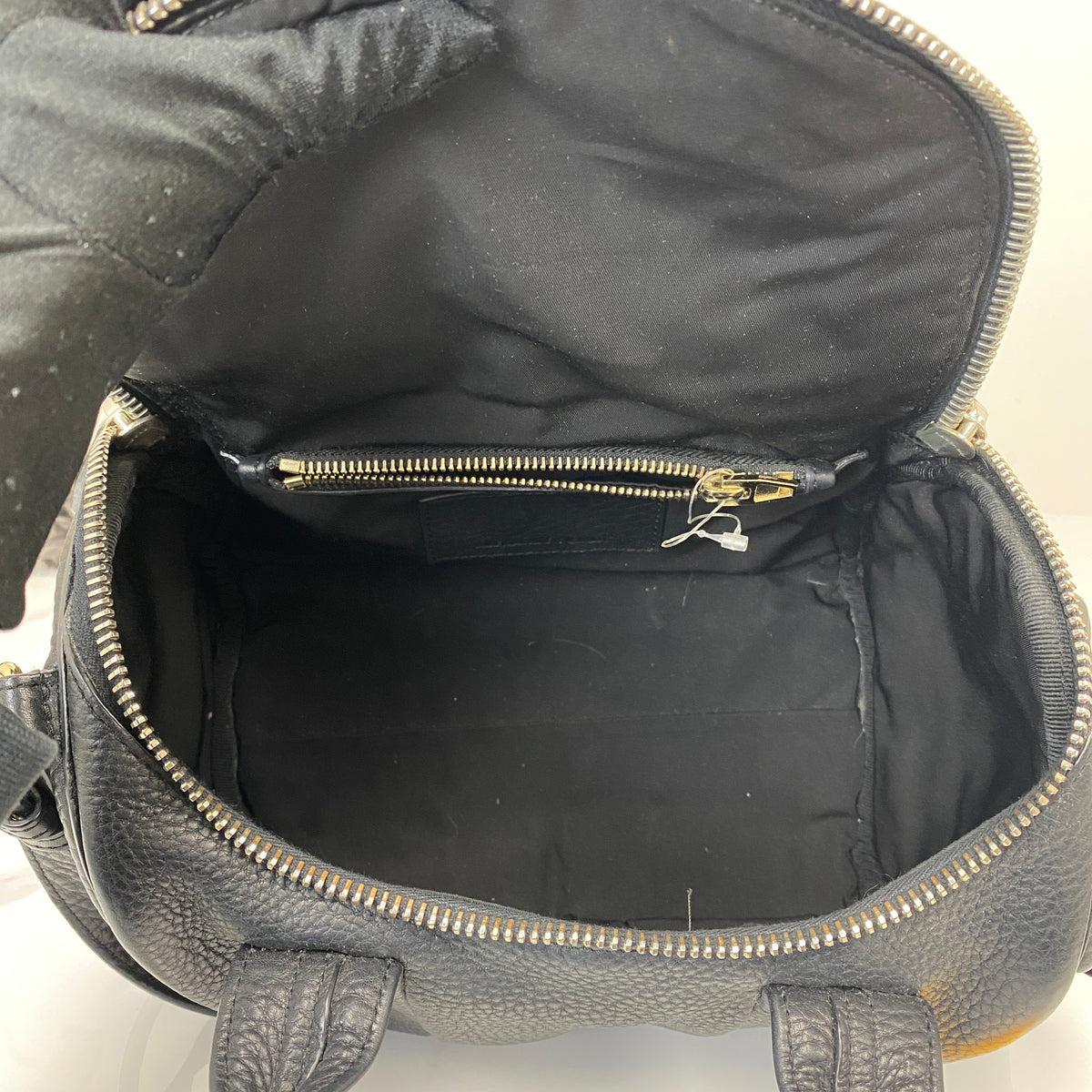 Alexander Wang Coco Duffle Bag Black, Black Calfskin, Silver Tone — detail view 5
