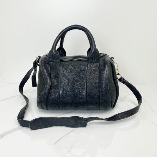 Alexander Wang Coco Duffle Bag Black, Black Calfskin, Silver Tone — front view