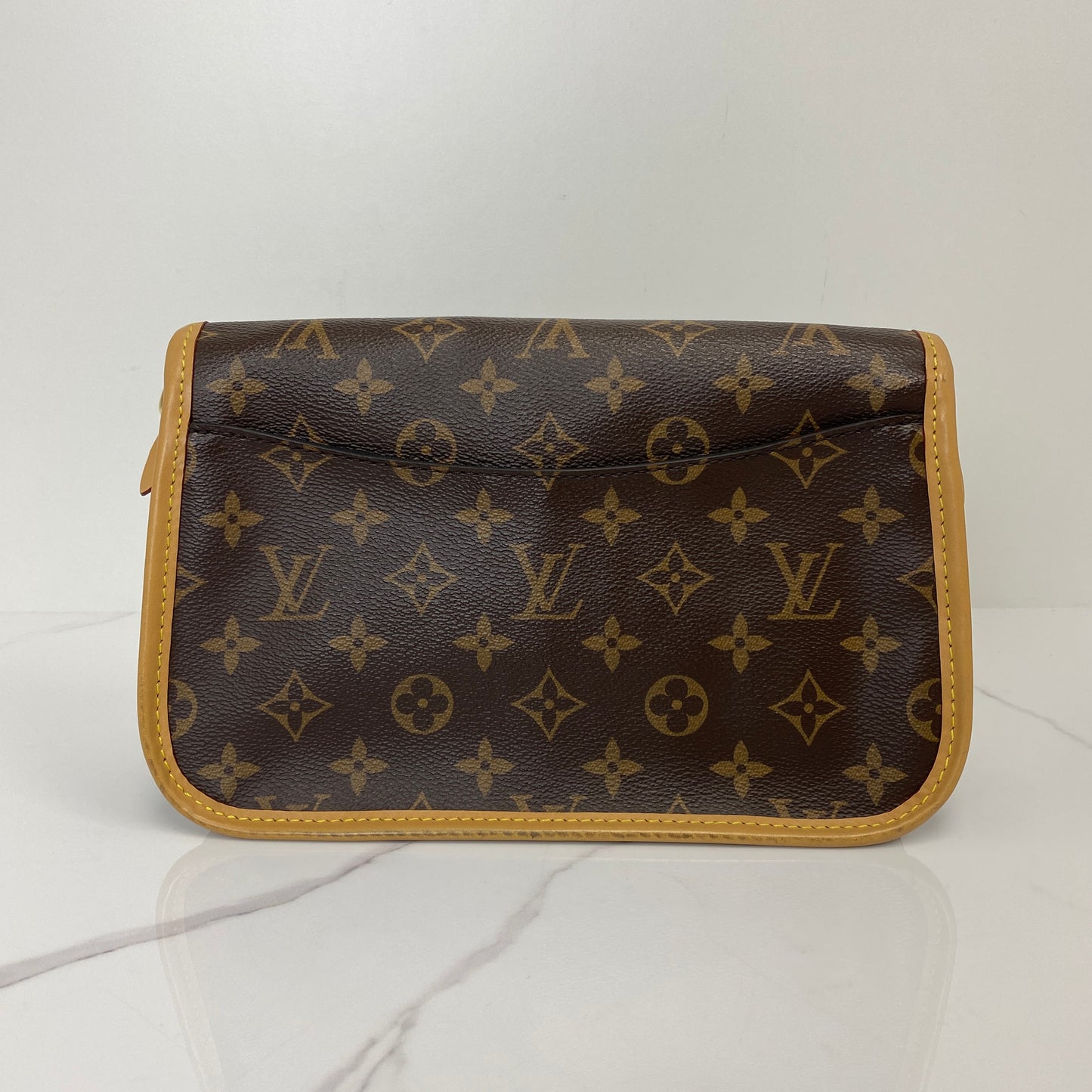 Back view of the Louis Vuitton Diane with rear slip pocket