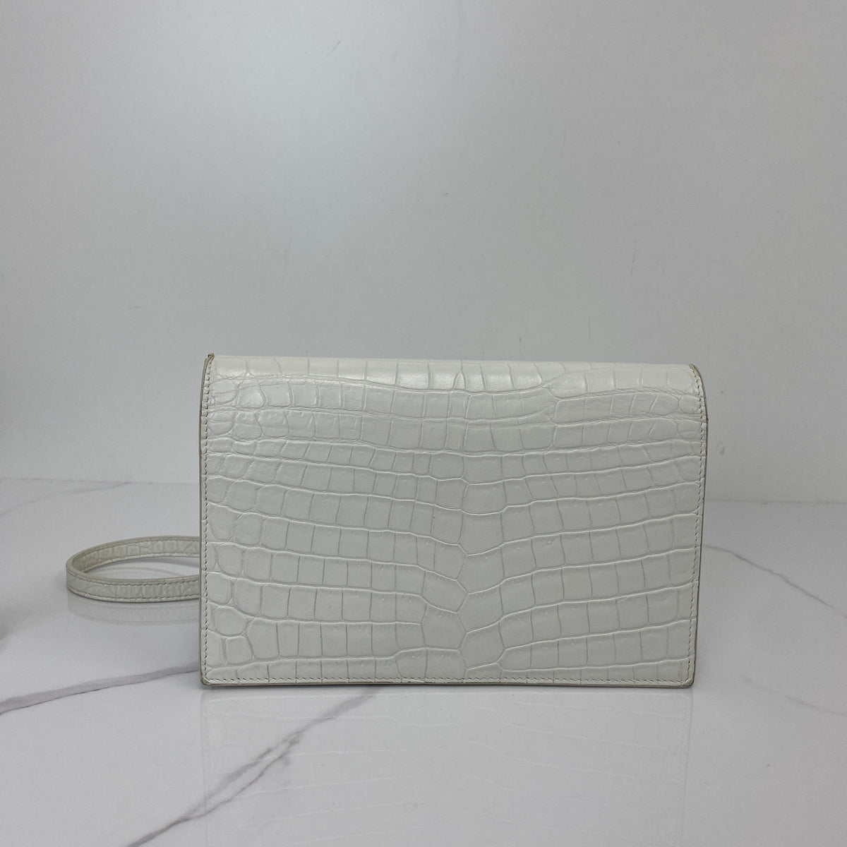 Saint Laurent Kate Wallet on Chain in Crocodile Embossed Leather - photo 2