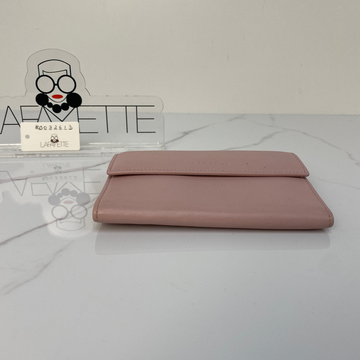 Gucci Wallet, pink calfskin, antique silver-tone hardware — detail view 5