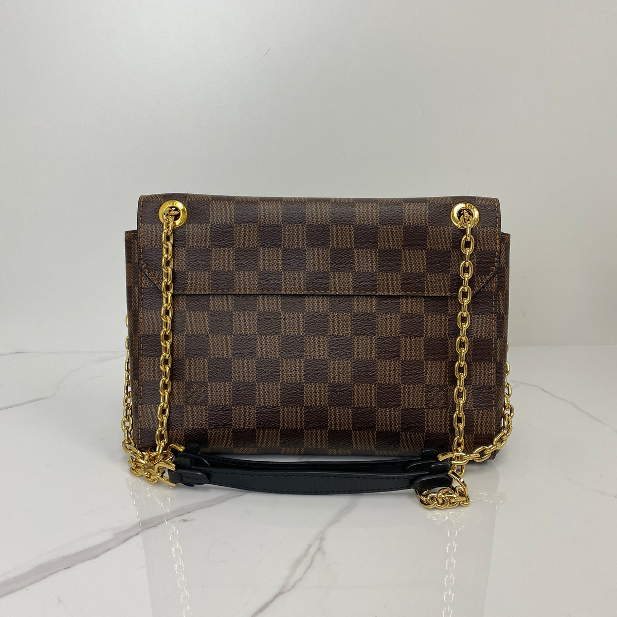 Louis Vuitton Vavin PM Damier Ebene, Brown Damier Ebene Coated Canvas, Gold Tone — detail view 1