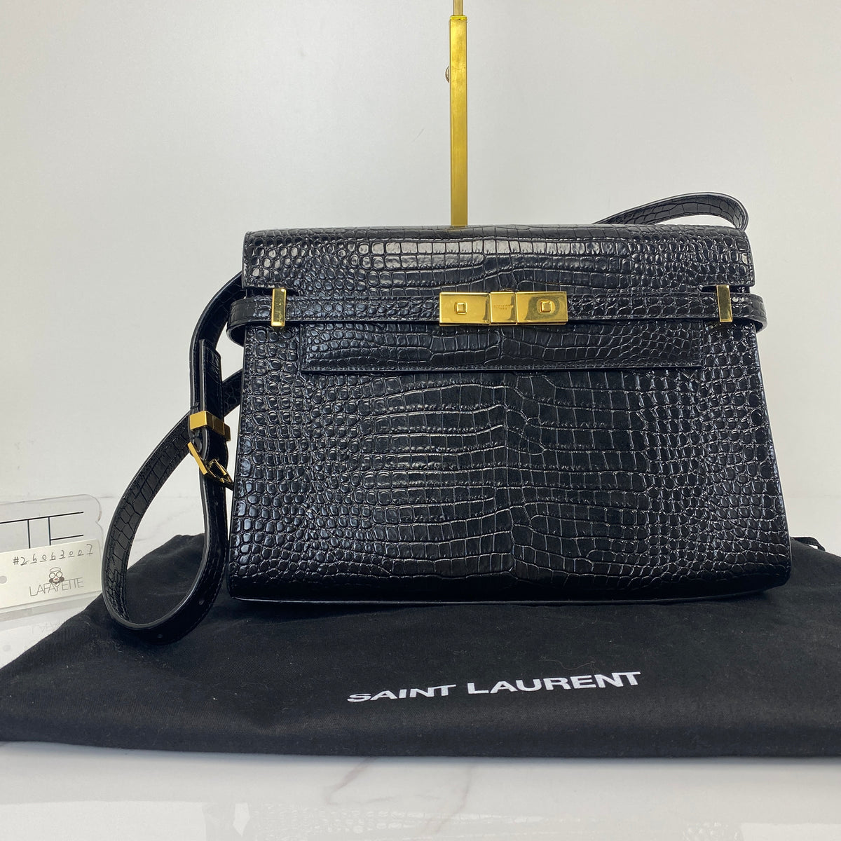Saint Laurent Crocodile Embossed Medium Manhattan Bag - photo 2