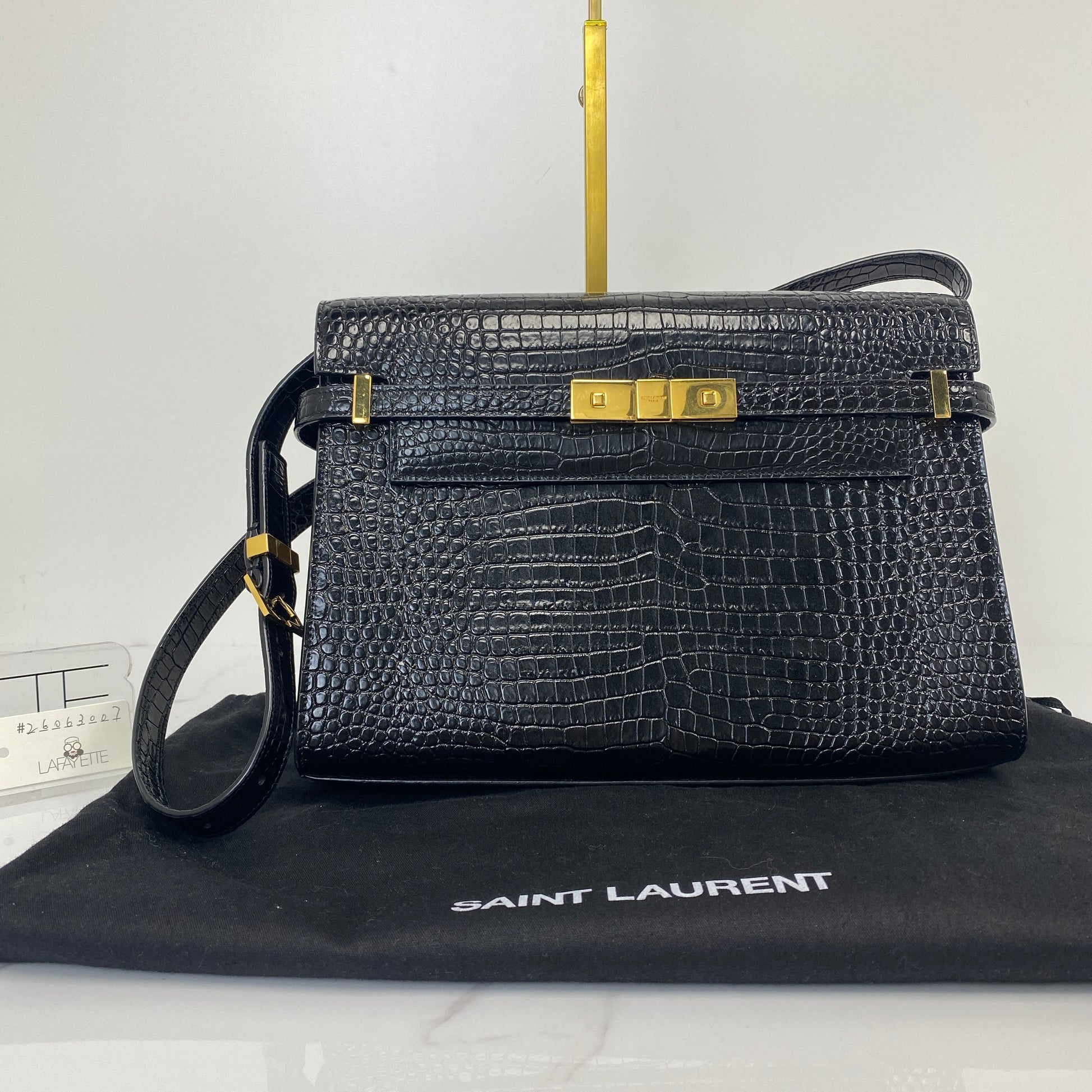 Saint Laurent Crocodile Embossed Medium Manhattan Bag - photo 2