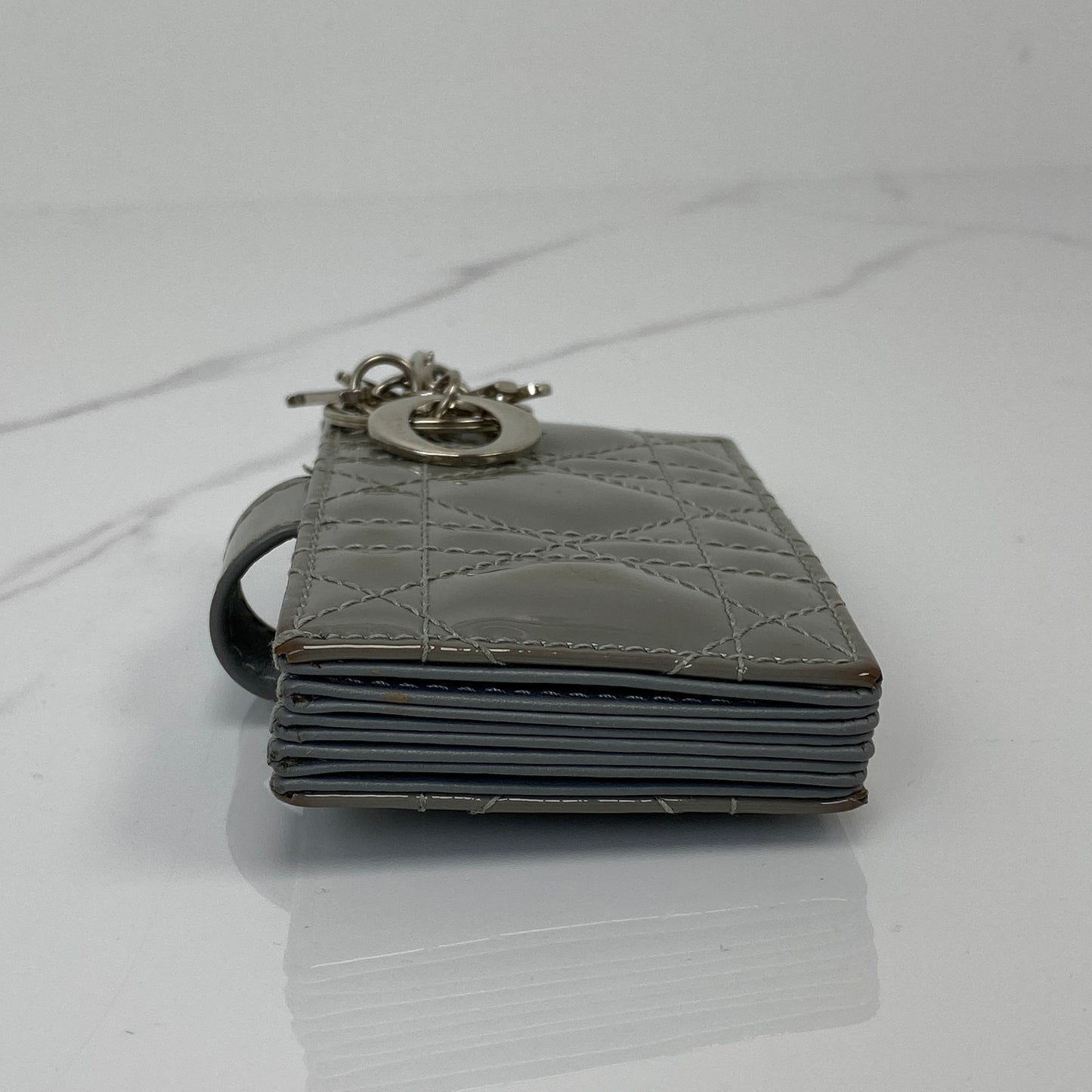 Interior card slots of the Lady Dior Jasmine card holder