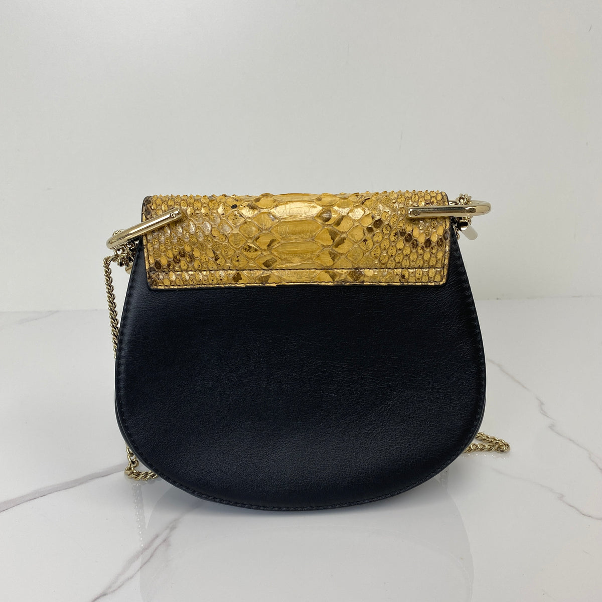 Chloé Mini Drew Bag, black suede, gold-tone hardware — detail view 2