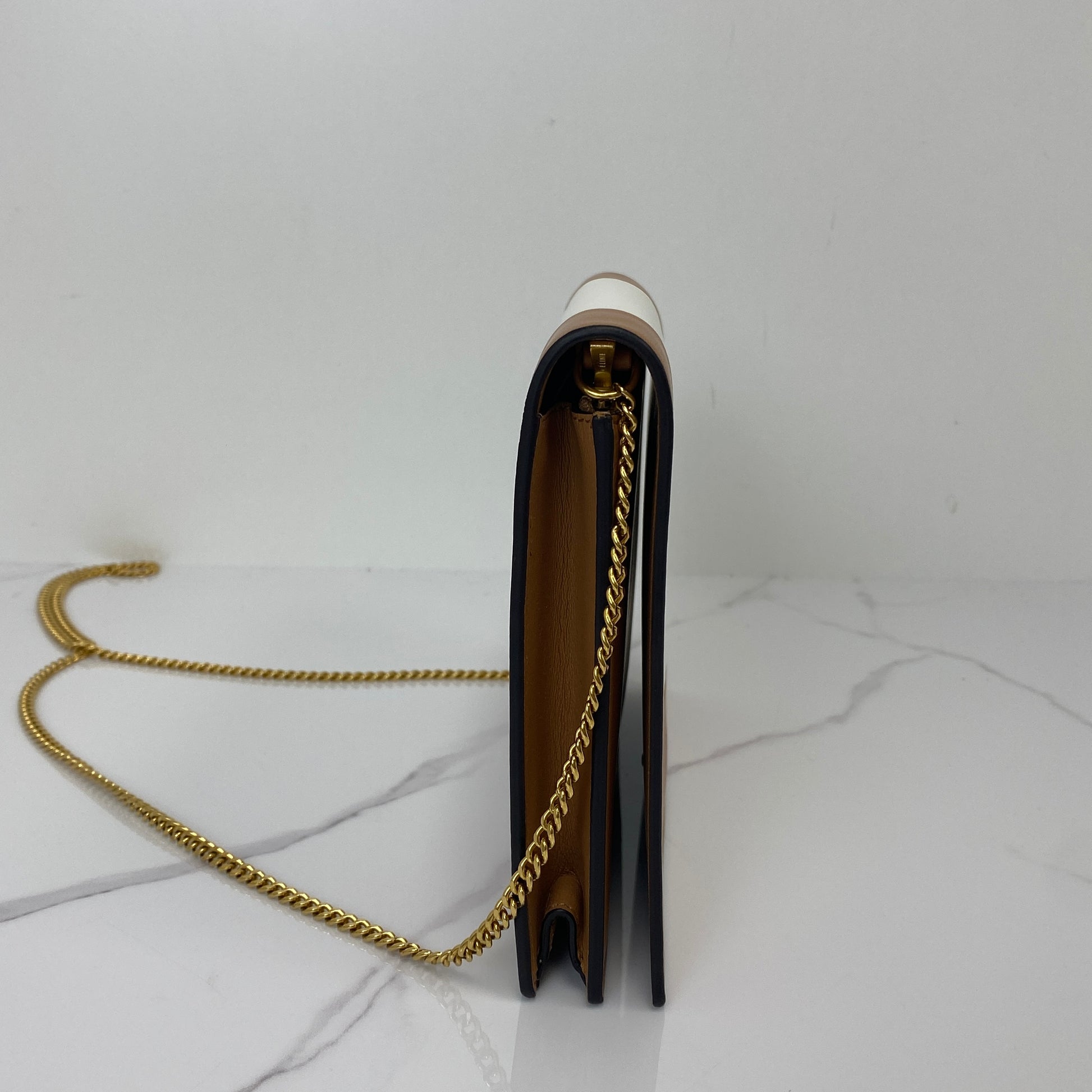 Interior card slots of the Celine Pocket Envelope wallet on chain
