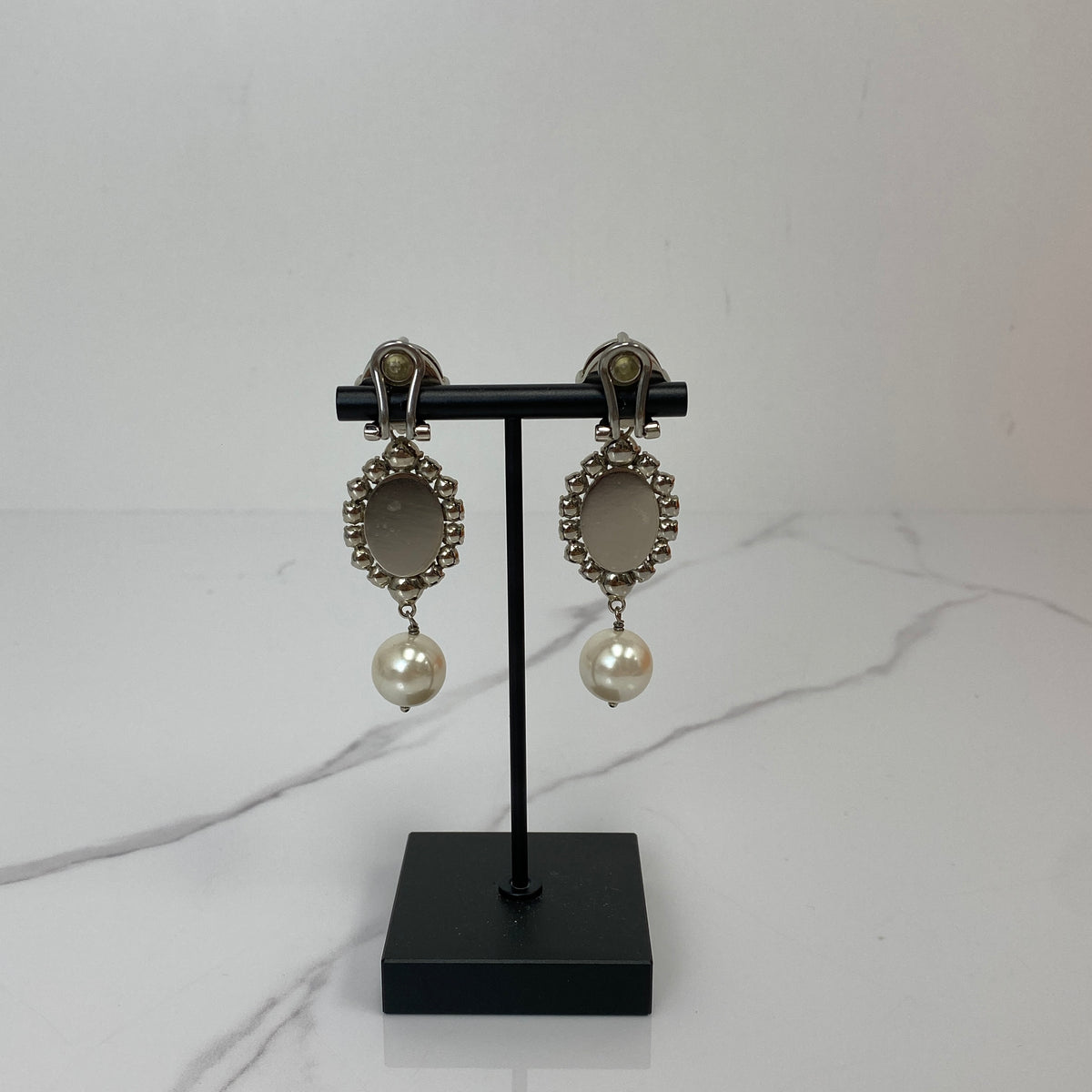 MIU MIU Swallow Bird Crystal Pearl Drop Earrings - photo 5