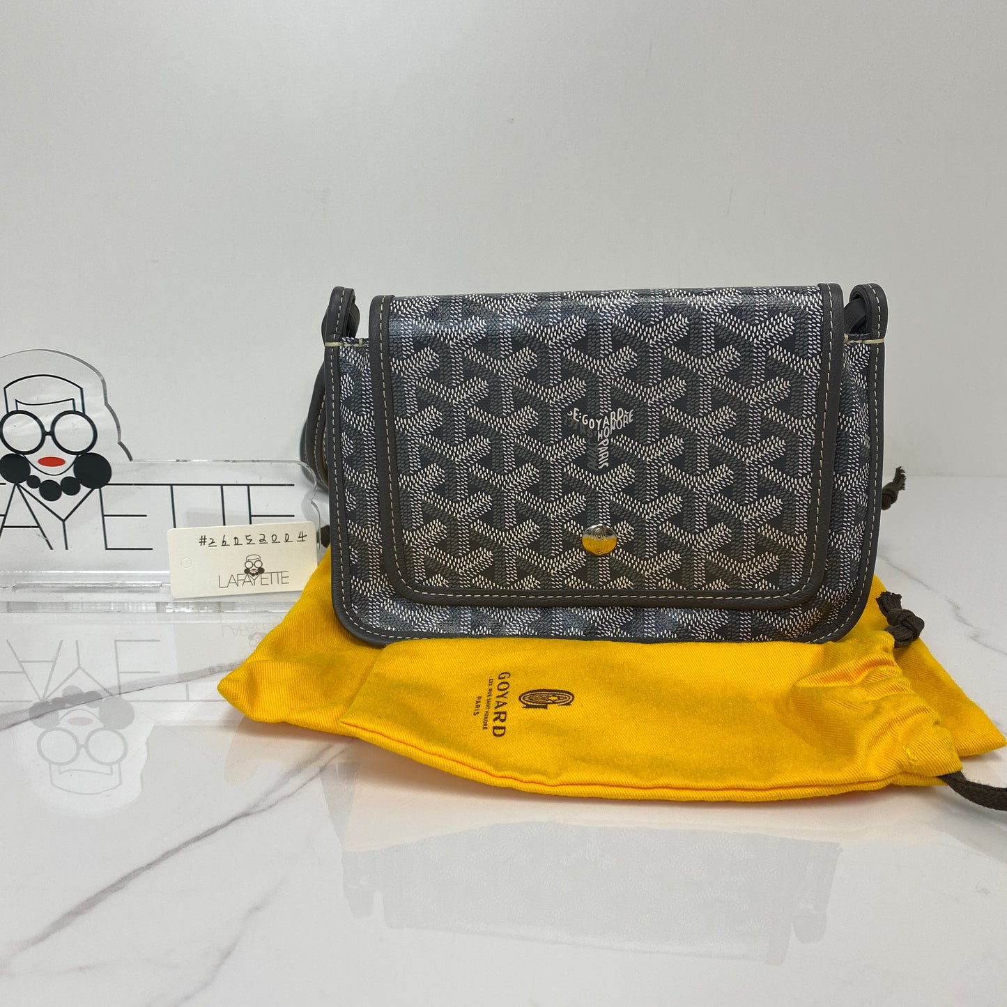 Goyard Plumet Pouch-Wallet in grey Goyardine canvas - strap view