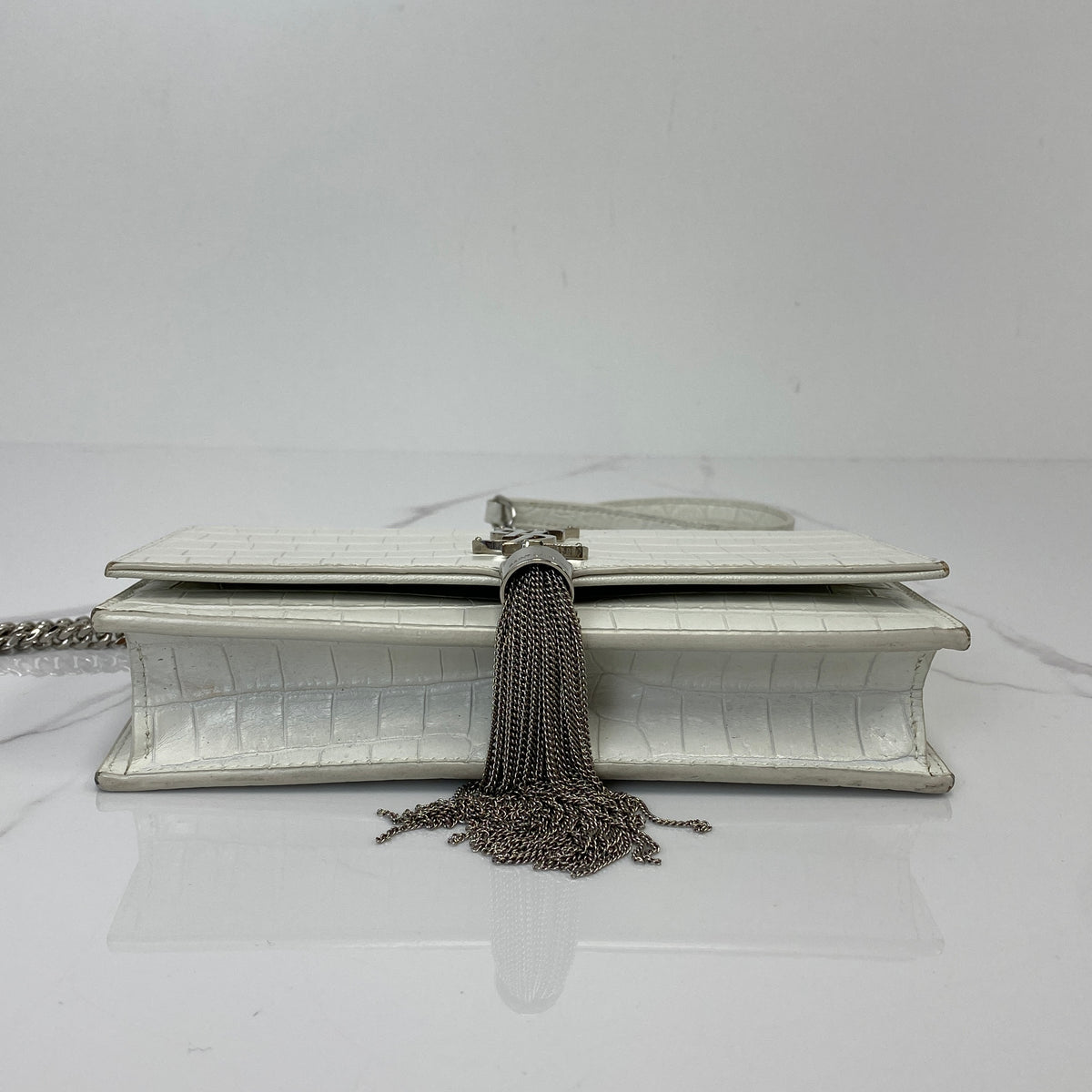 Saint Laurent Kate Wallet on Chain in Crocodile Embossed Leather - photo 3
