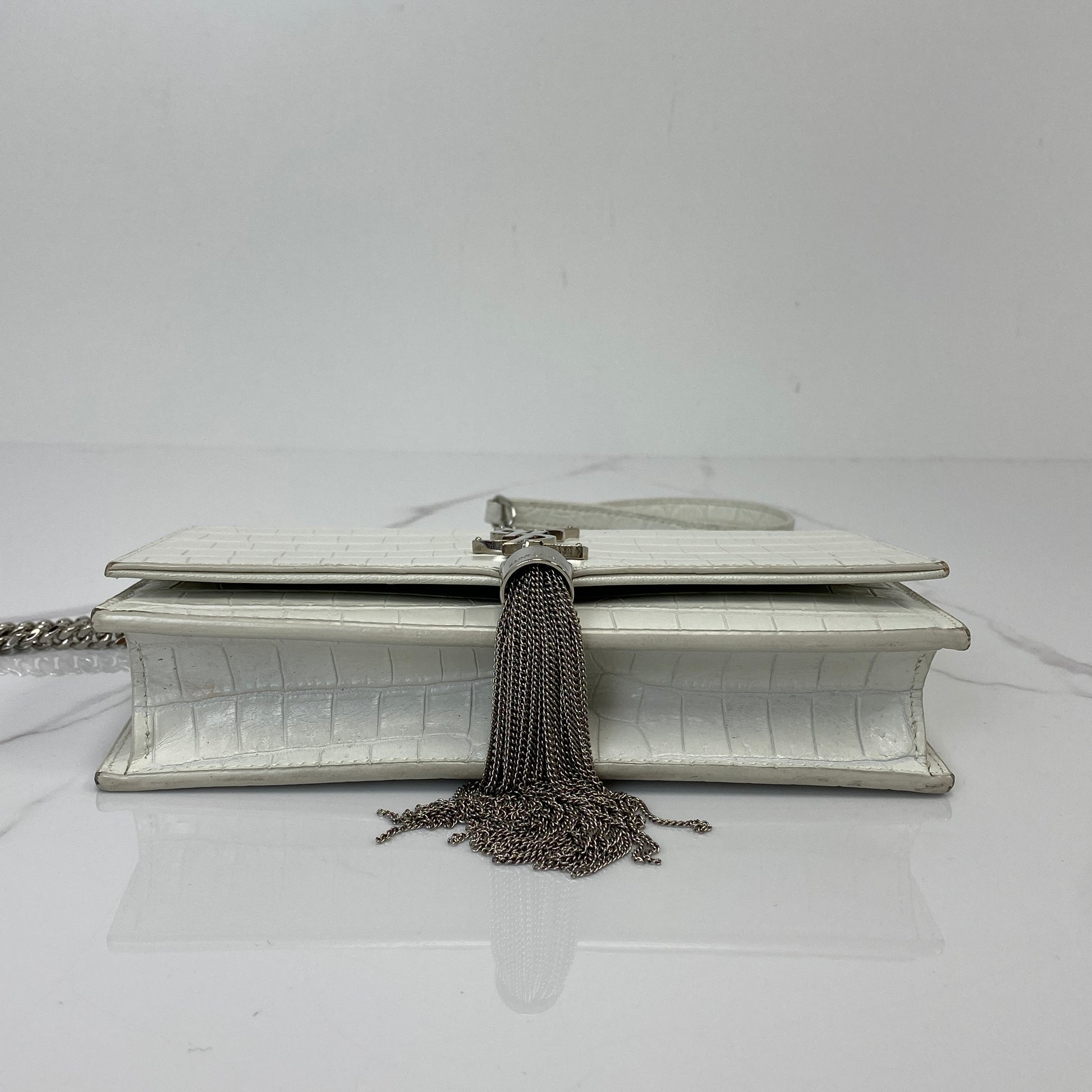 Saint Laurent Kate Wallet on Chain in Crocodile Embossed Leather - photo 3