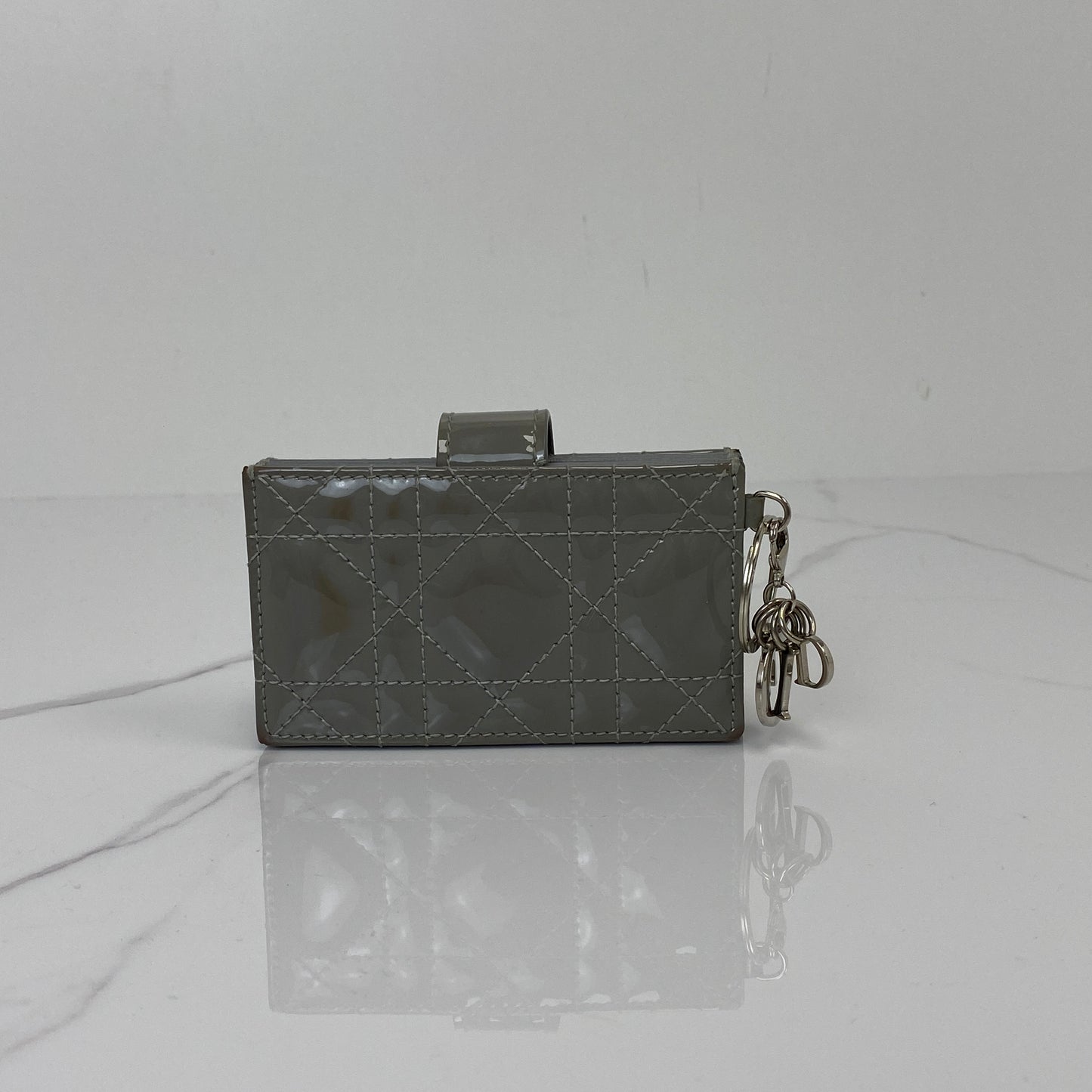 Back view of the Lady Dior Jasmine card holder