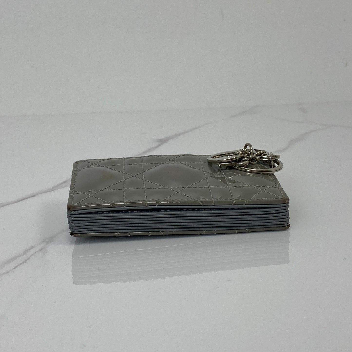 Cannage quilting detail on the Dior card holder