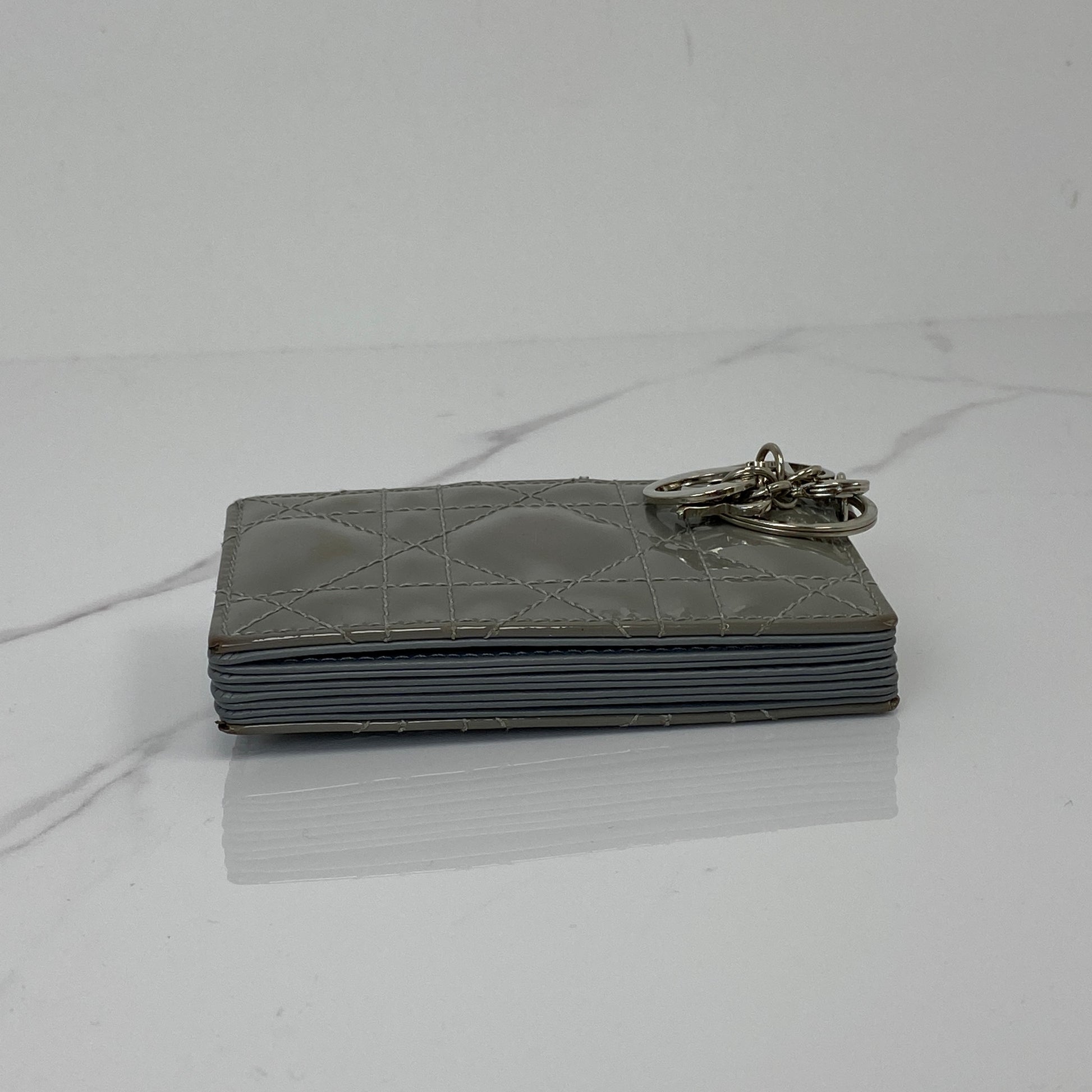Cannage quilting detail on the Dior card holder