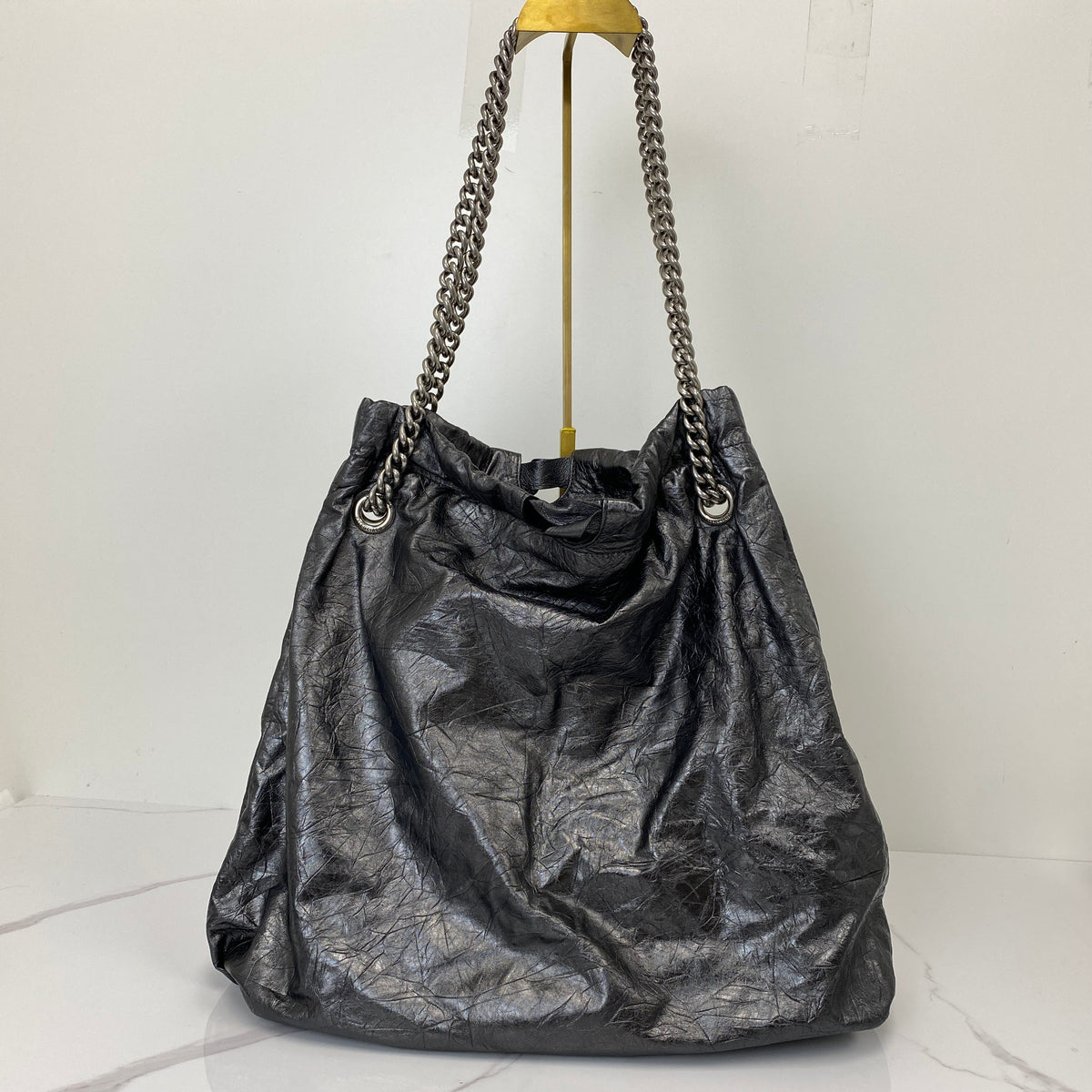 Balenciaga Medium Crush Leather Tote Bag - photo 3