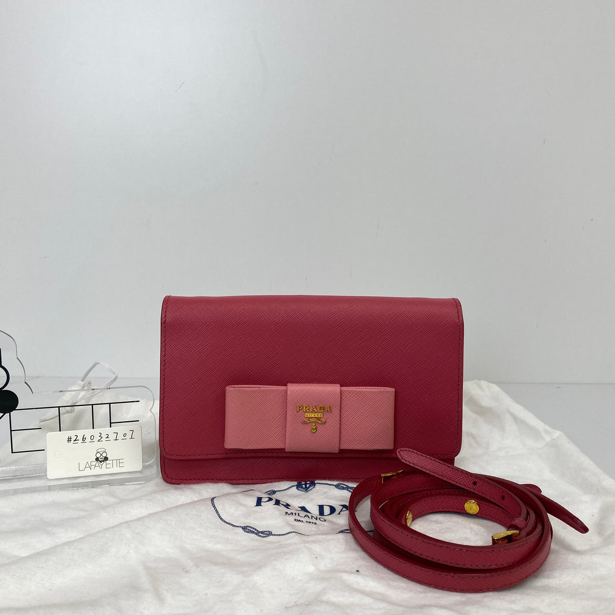 Prada Saffiano Lux Bow Wallet on Strap - photo 6