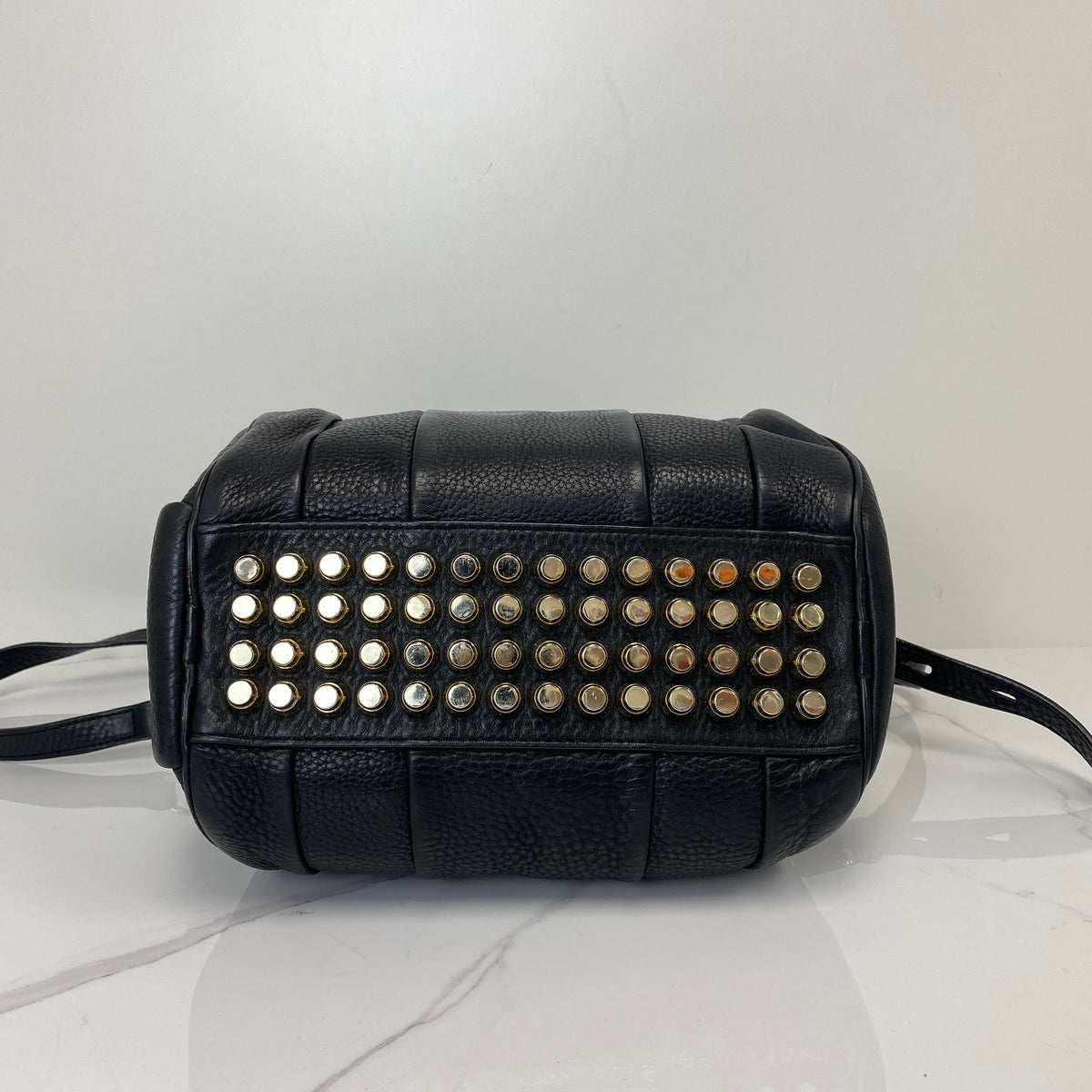 Alexander Wang Coco Duffle Bag Black, Black Calfskin, Silver Tone — detail view 4