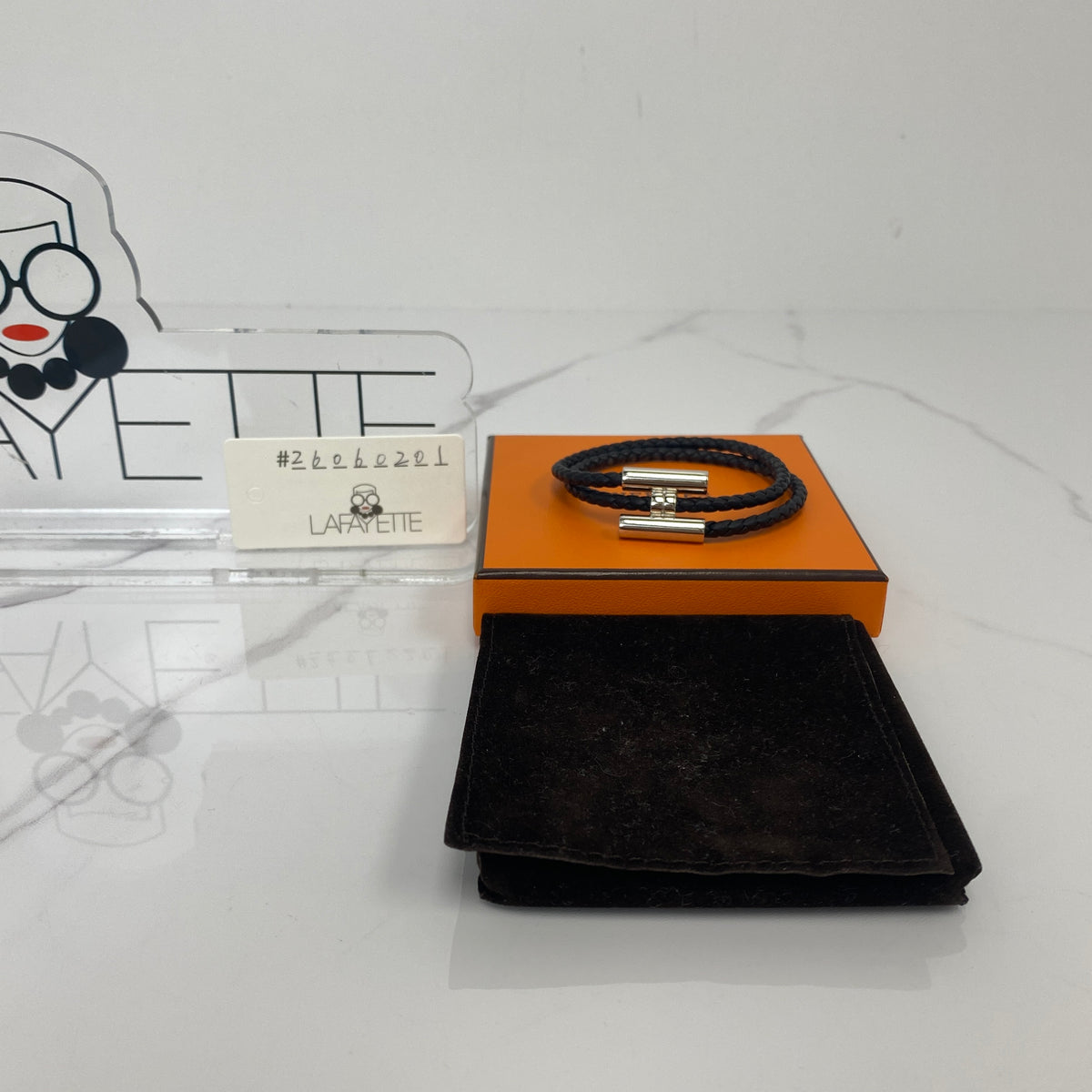 Hermès Tournis Tressé Bracelet Noir — alternate view