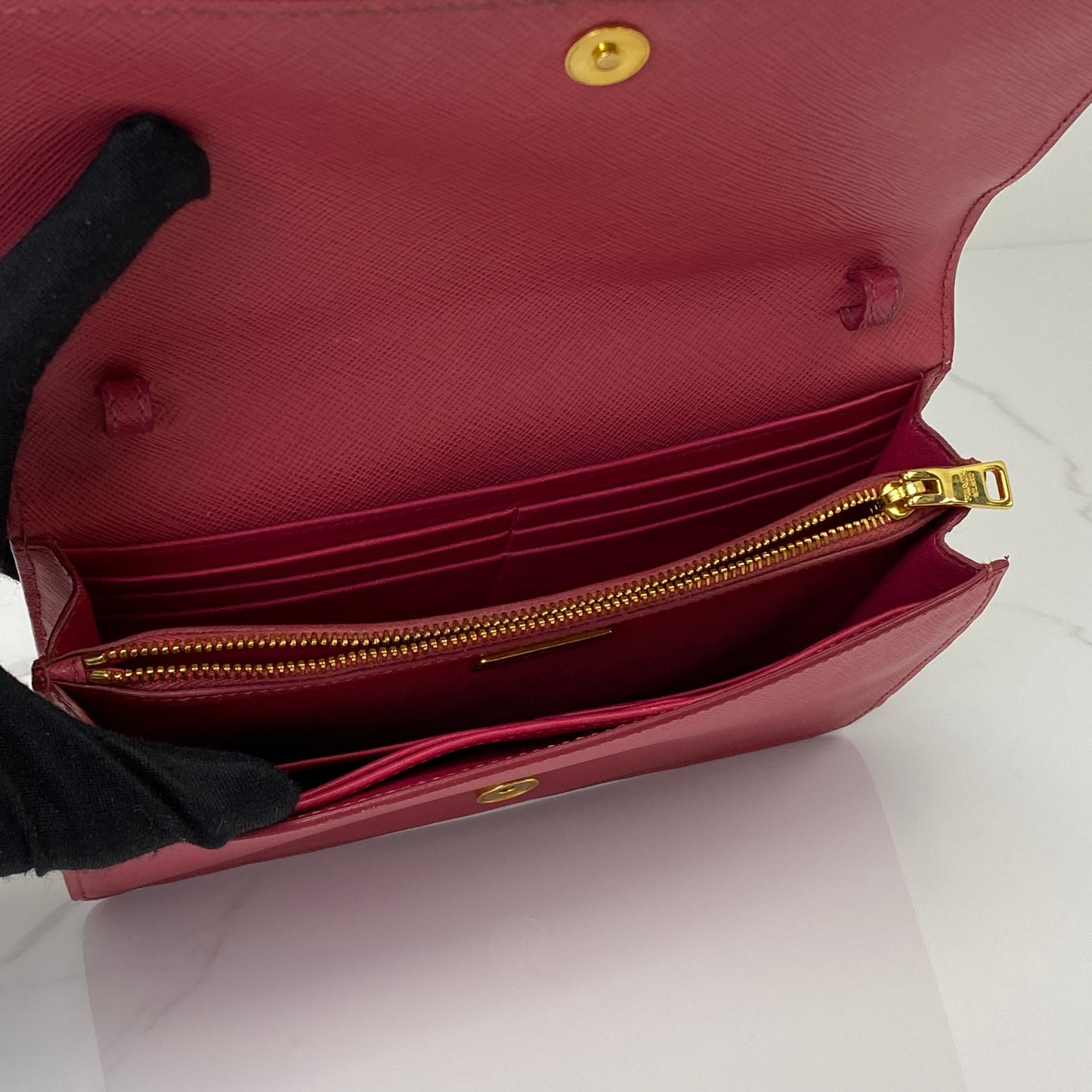 Prada Saffiano Lux Bow Wallet on Strap - photo 5
