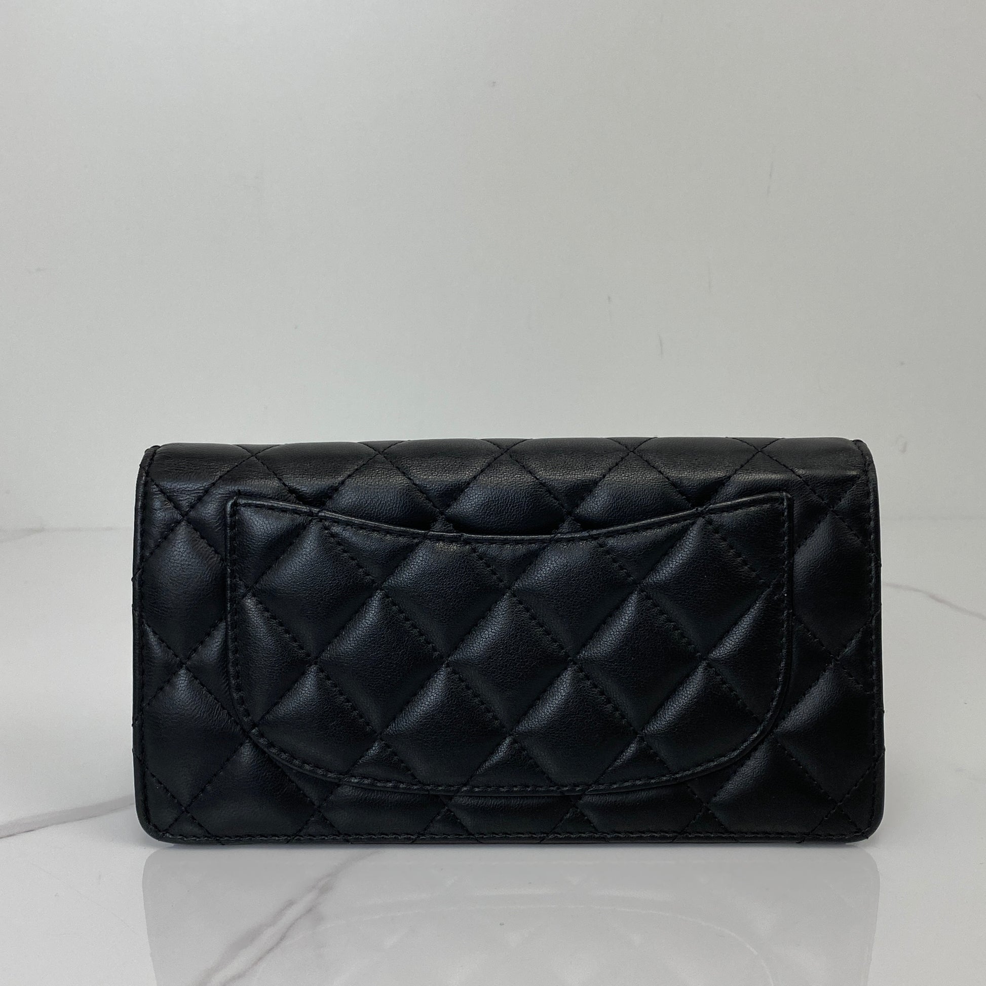 Back view of the Chanel Classic Long Flap Wallet
