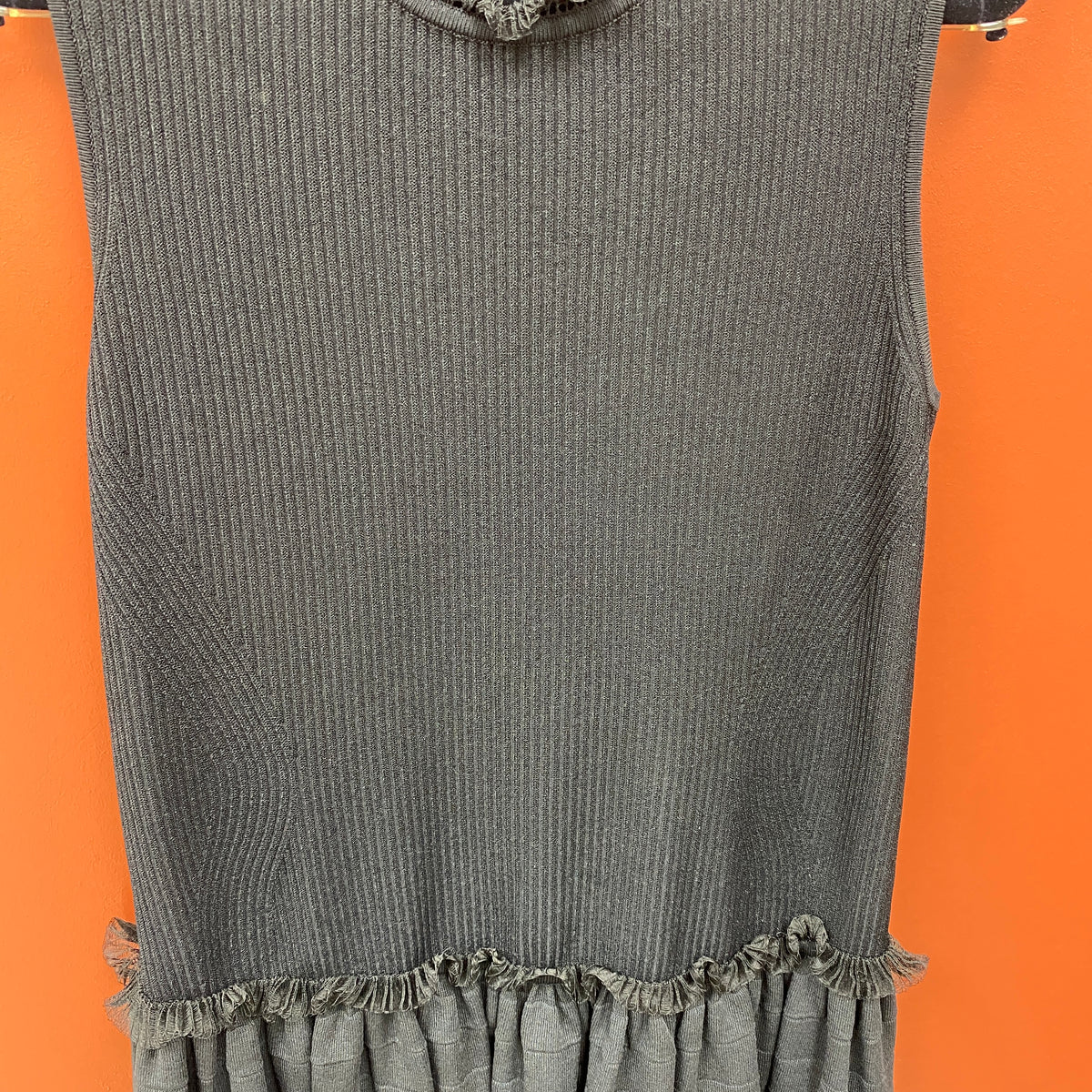 Alexander McQueen Rib Knit Ruffle Hem Sleeveless Dress - photo 4