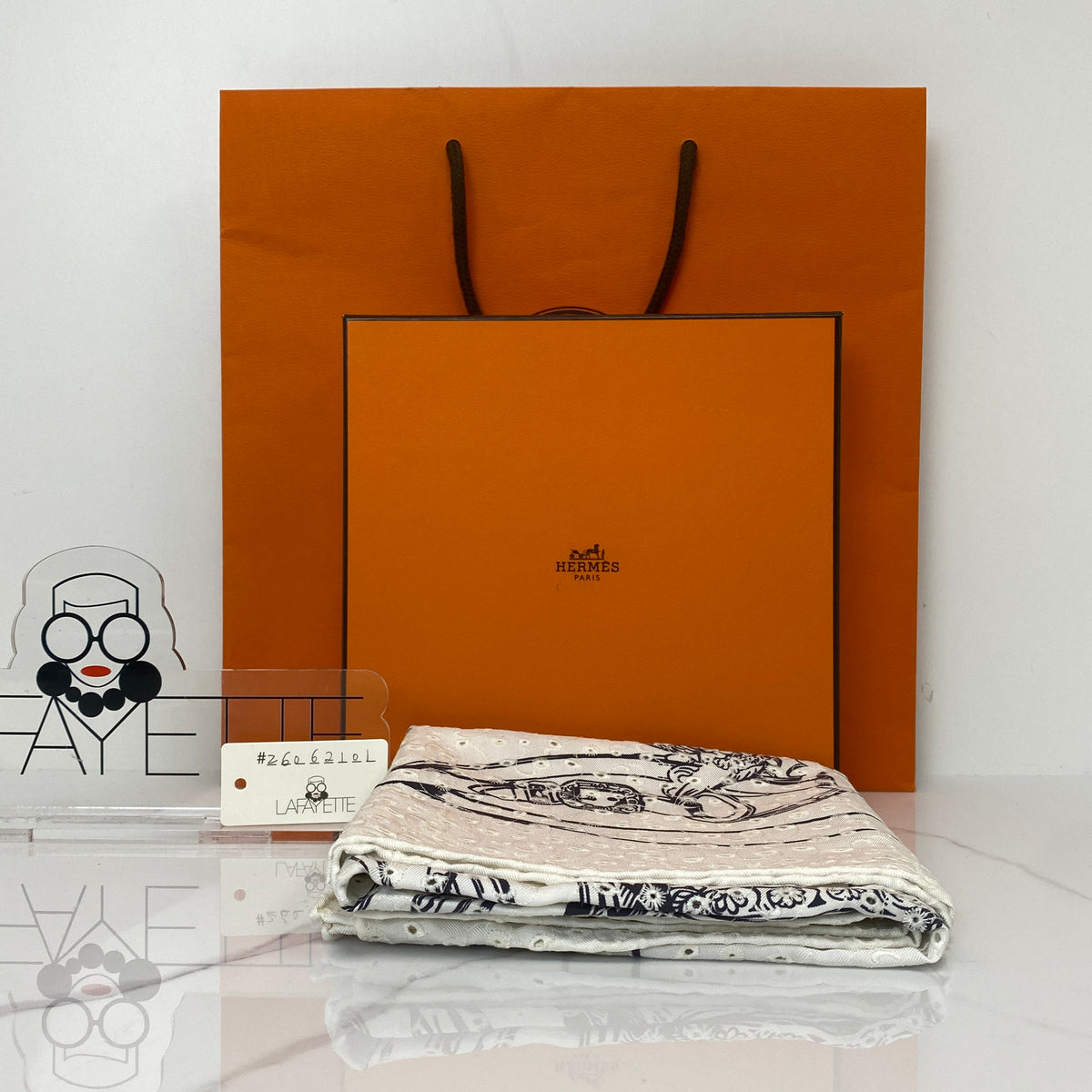 Hermès Brides de Gala Scarf 70 Blanc/Noir — alternate view