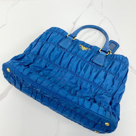 Prada Nappa Trimmed Tessuto Gaufre Tote